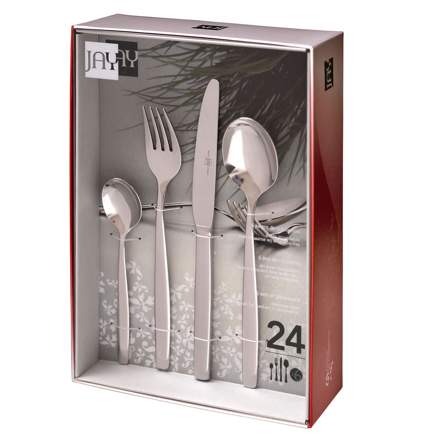 Jay Set de cubertería con 24 Piezas, 3 mm, Centimeters