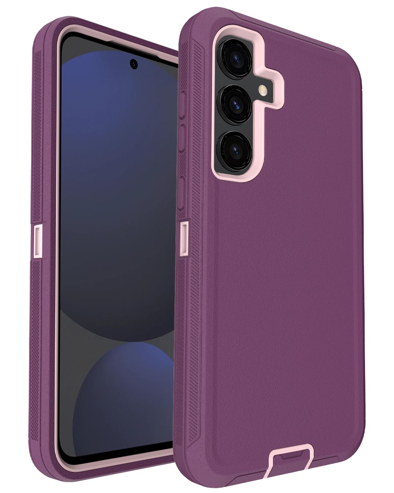 for Samsung Galaxy S25 FE Case, 16ft Drop Protection, Full-Body Non-Slip Shockproof, 3-Layer Rugged Heavy Duty Phone Case with Dustproof Port Cover, Wine Red