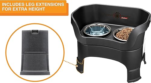Miniatura 5 de Neater Feeder Deluxe - Plato elevado con extensiones en las patas y tazones de acero inoxidable para los alimentos y el agua, a prueba de desorden y