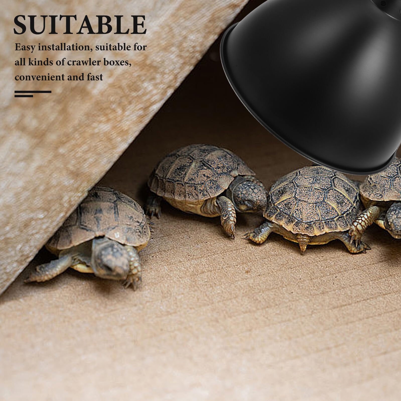 Lampada Riscaldante per Teca Rettile con Paralume Riflettente Accessorio Isolante per Lampade Animali Facile Installazione e Risparmio Energetico