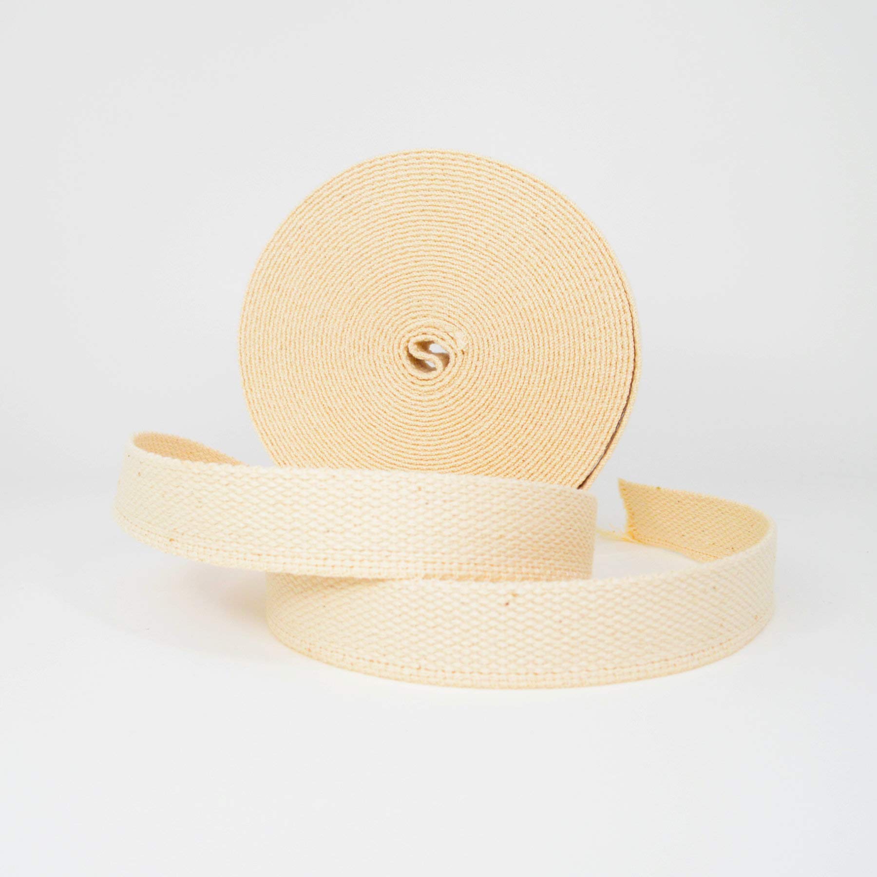 Trimz10mtr roll of 25mm Ecru Cotton Webbing, 10m x 25mm, Trimz300