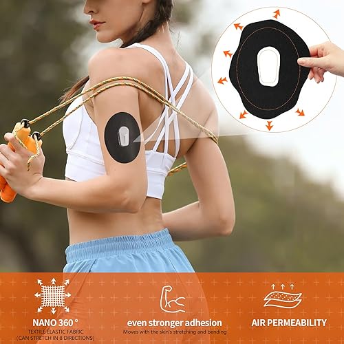 Miniatura 7 de Parches adhesivos para G6 impermeables, 20 piezas para Dexcom G6, protector CGM a prueba de sudor durante 14 días, adecuado para deportes (G6, negro)