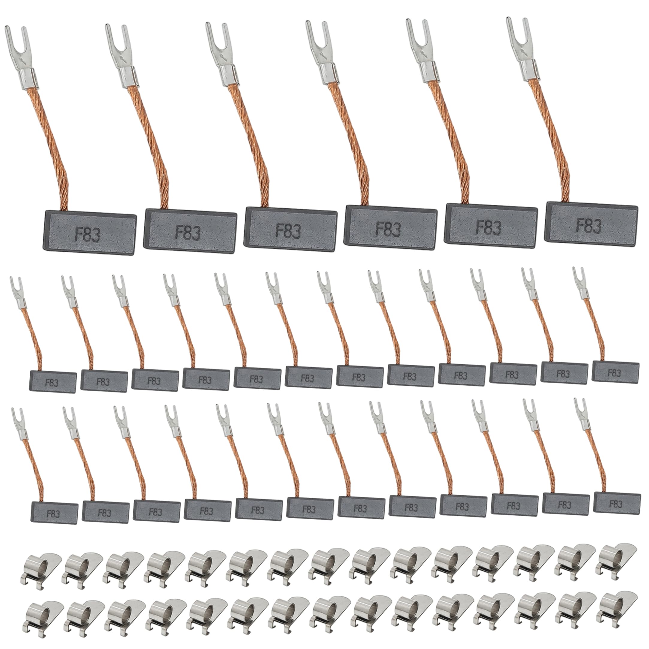 Balais de charbon remplacement moteur électrique 30 pièces F83 courant continu 6,3x9,4x20mm
