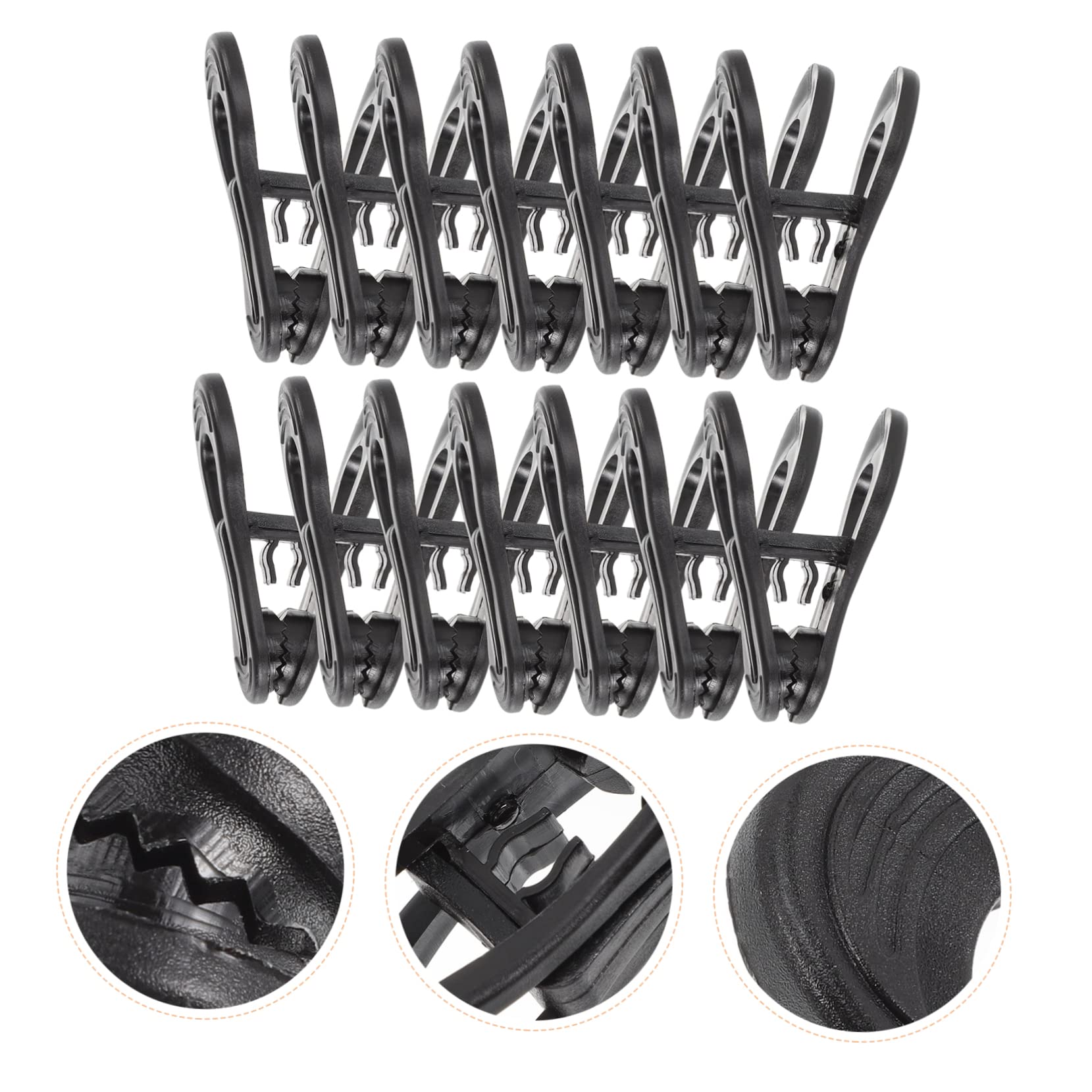 Cabilock Kleiderbügelclips Schwarz mit Starkem Klemmgriff aus Kunststoff 50 Stück zum Trocknen und Aufhängen von Krawatten und Schals im Kleiderschrank