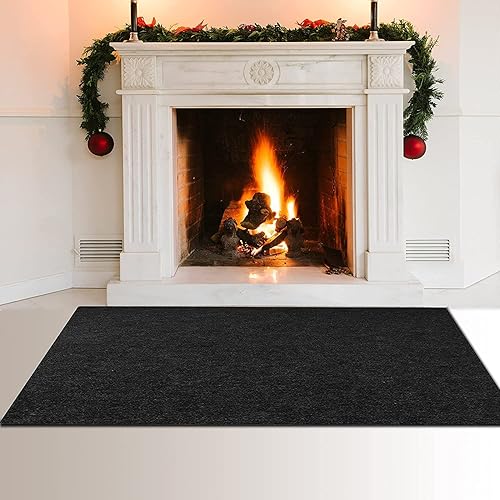 Alfombra de chimenea rectangular resistente al fuego, almohadillas resistentes al fuego, tapetes de poliéster antideslizantes para estufas de