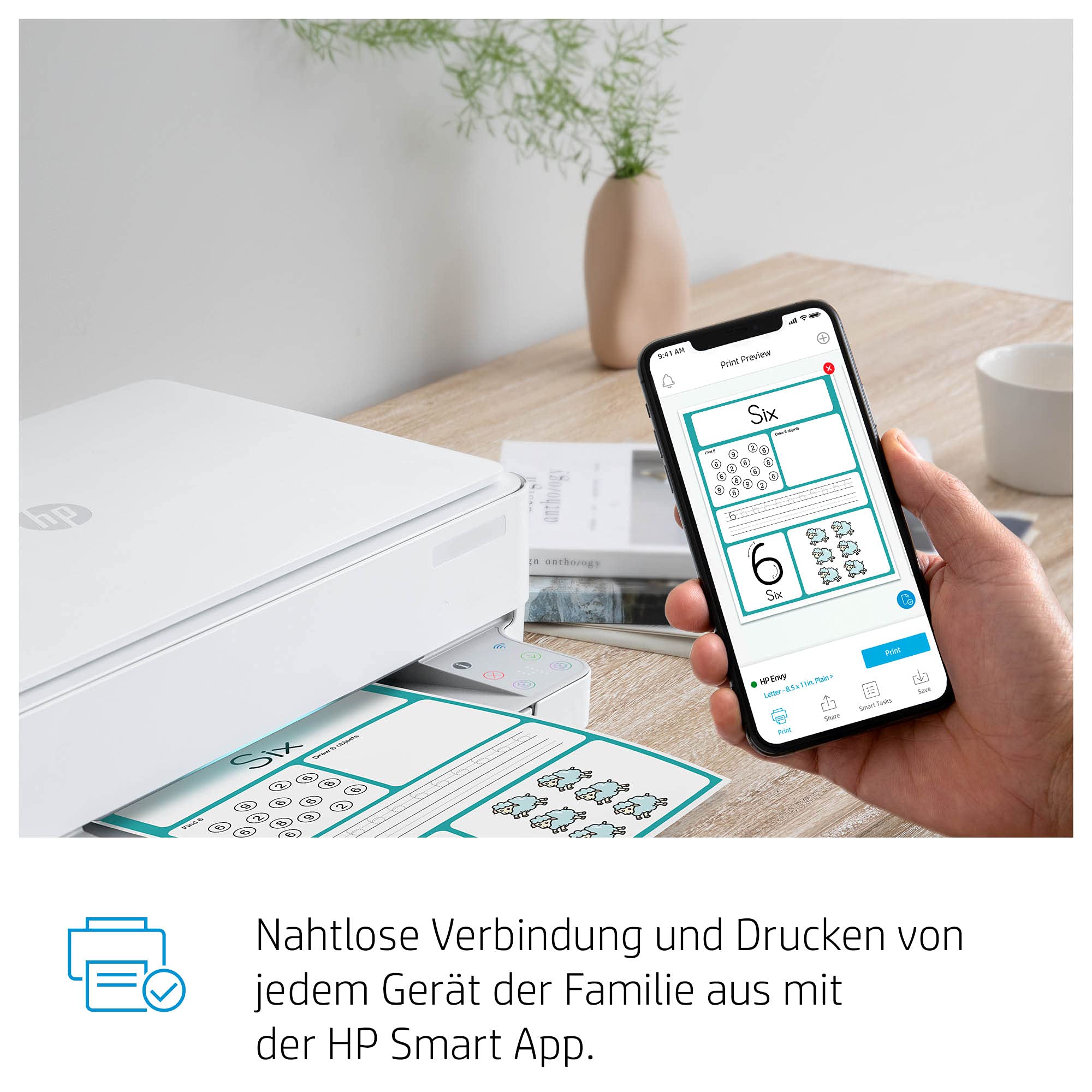 HP ENVY 6020 Multifunktionsdrucker (Instant Ink, Drucker, Scanner, Kopierer, WLAN, Airprint) inklusive 6 Monate Instant Ink