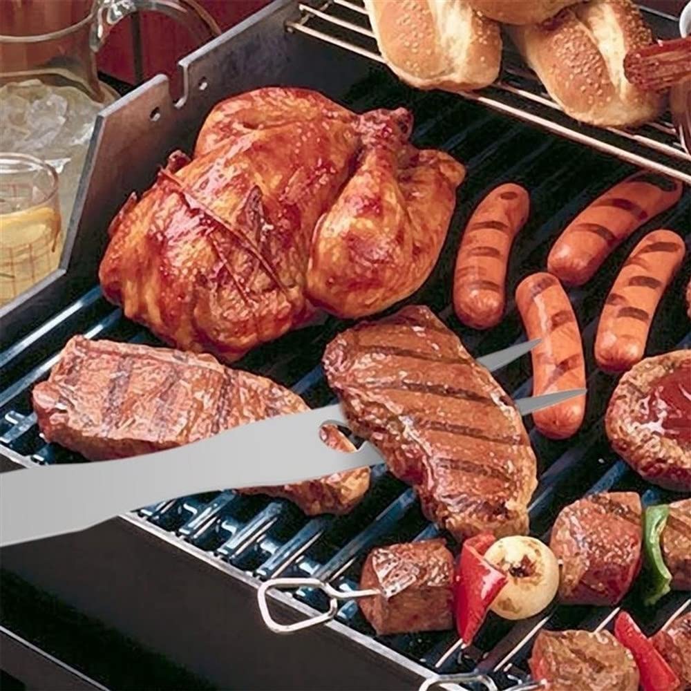 3-częściowy zestaw narzędzi do grilla ze stali nierdzewnej akcesoria do grillowania łopatka widelec szczypce naczynia do grilla narzędzia do grillowania na świeżym powietrzu