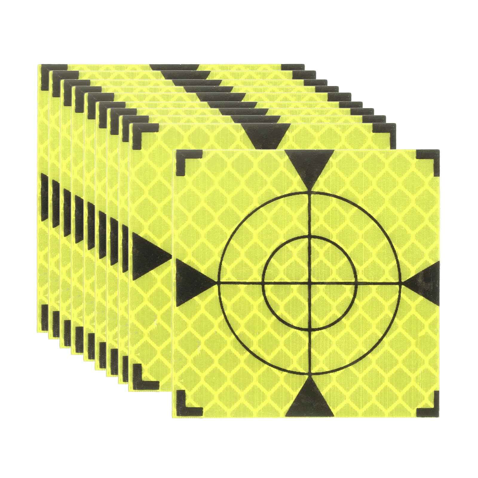 PATIKIL Survey Reflector Target (50x50mm, Yellow Green)(50 Pcs) Self-Adhesive Reflective Sheet Surveying Target Mark Tape, Suit for Total Station/Ship Inspection/Tunnel Measure — image 1