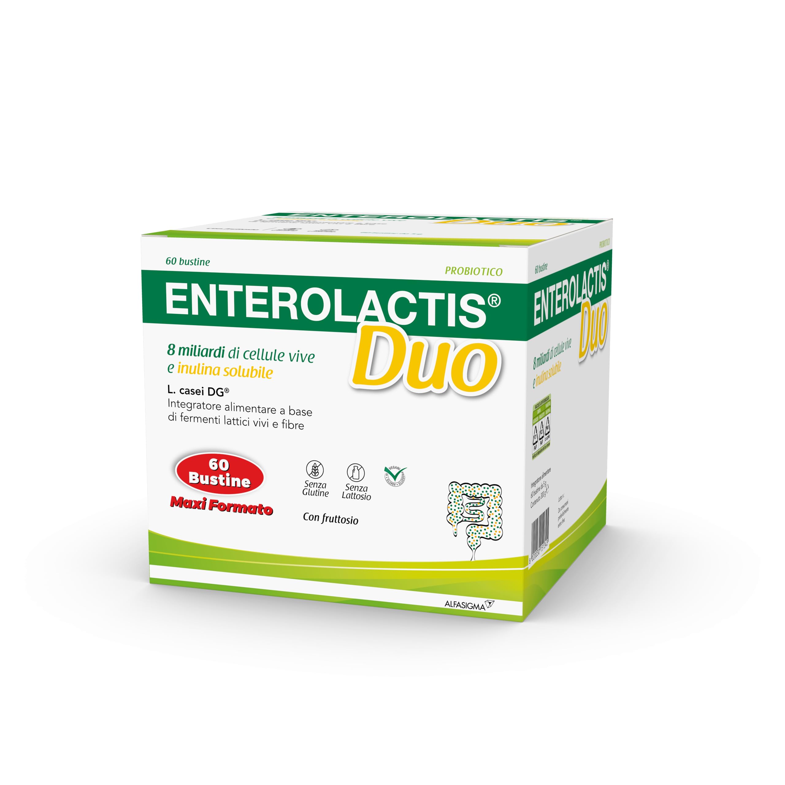 Enterolactis Duo, confezione da 60 bustine solubili: fermenti lattici, probiotici che aiutano a favorire l’equilibrio intestinale
