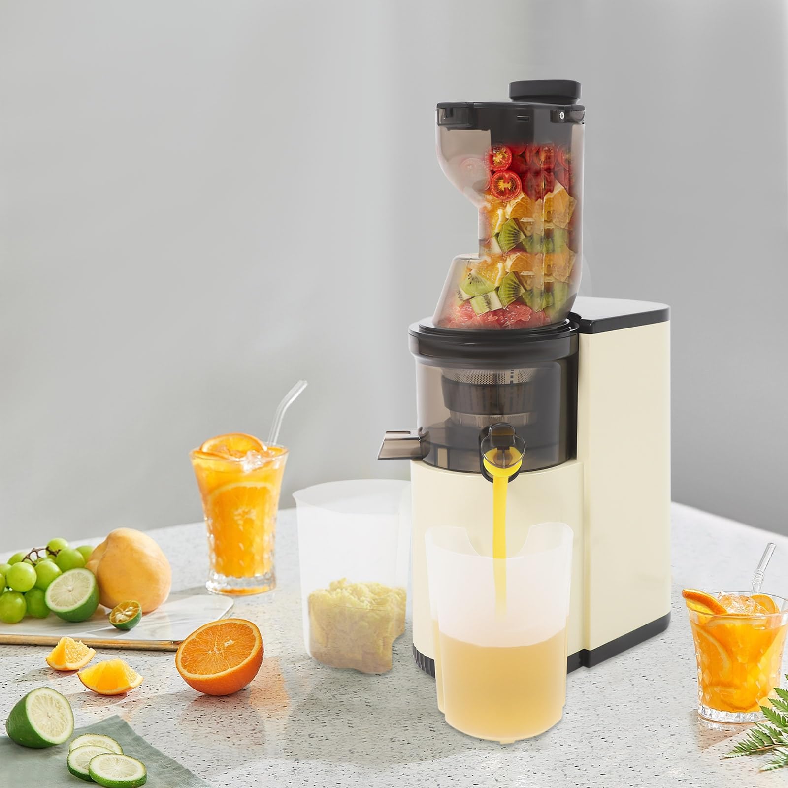 Slow Juicer - Estrattore di succo lento a freddo, 48 giri/min, 800 W, 500 ml, spremiagrumi per cucina e casa