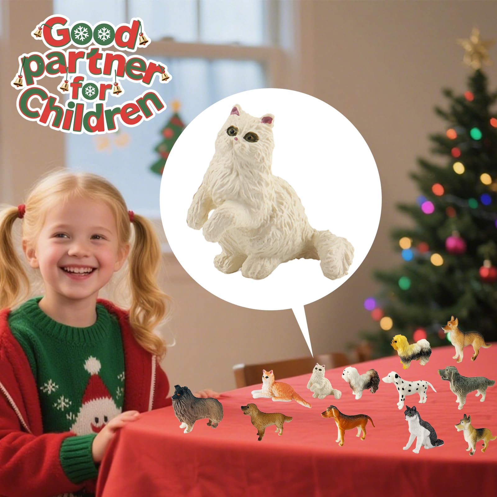 Weihnachts-Adventskalender 2025, 24 Tage, Katze, Hund, Figuren, Countdown-Tier-Adventskalender für Kinder, Kleinkinder, Erwachsene, Weihnachtsgeschenke, Weihnachtsgeschenke für Jungen und Mädchen