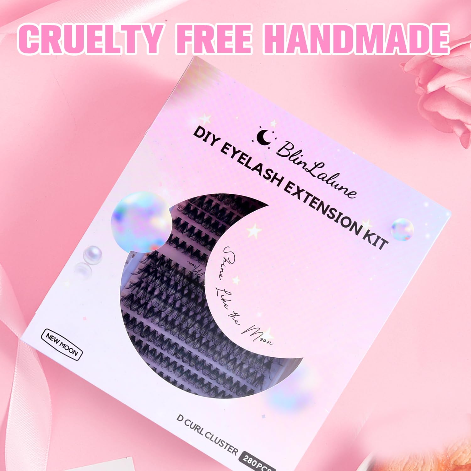 BlinLaLune DIY Lash Extension Kit Eyelash Clusters 9-16mm,280PCS Individual Lashes Perfect for At-Home Use, Beginner-Friendly with Bond Seal Remover and Tweezers (Black, 30D&40D9-16MM280PKit)