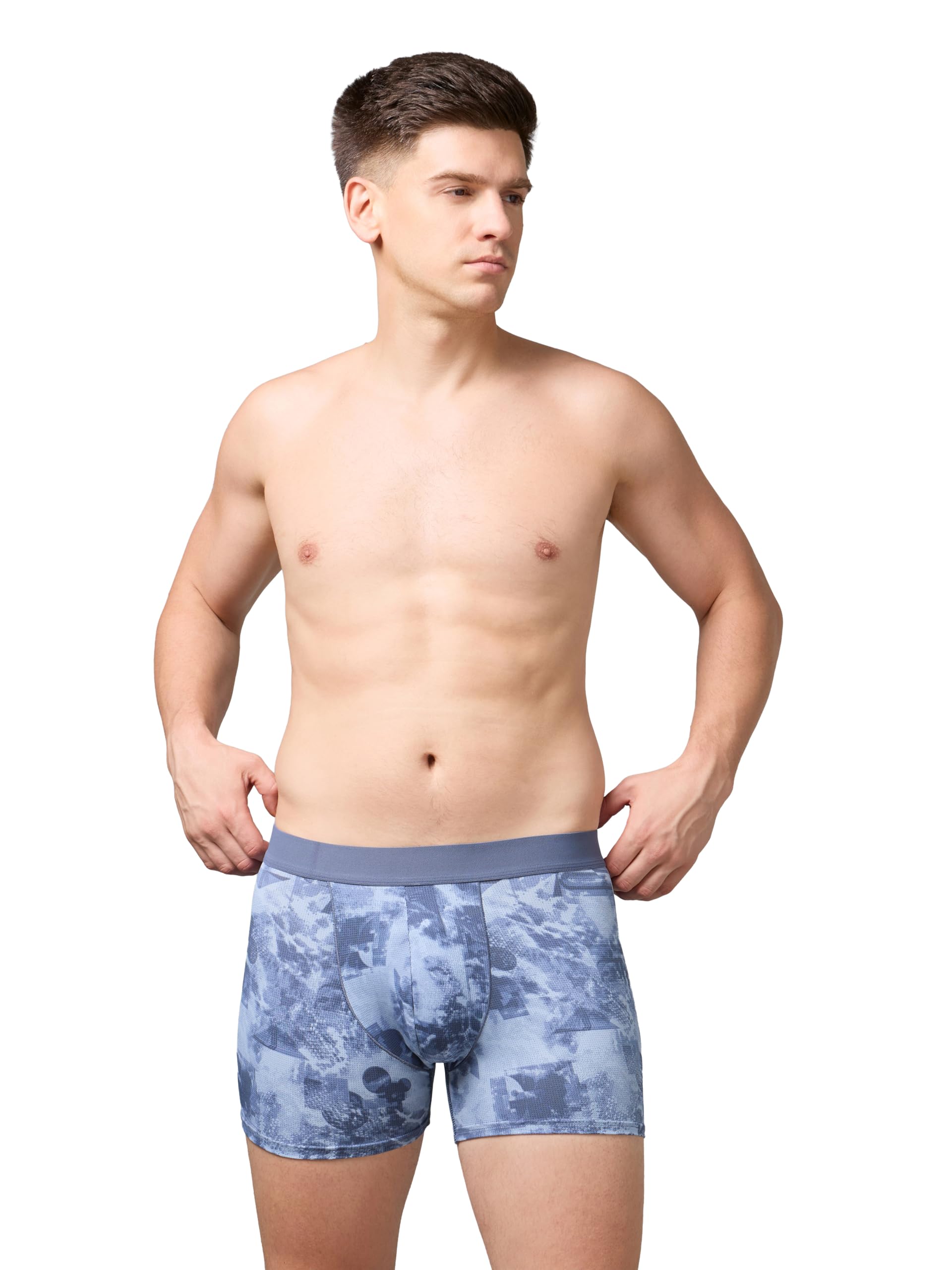 technosport Men's Printed Trunk ElastoLITE 4-Way Stretch Polyester Underwear for Gym Sports Active Wear Mid Rise Slim Fit Anti Odour-picture-23
