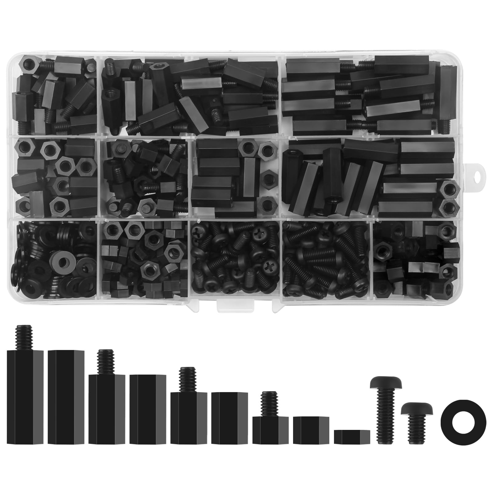 500PCS M4 Male Female Nylon Hex Spacer Standoffs Screws