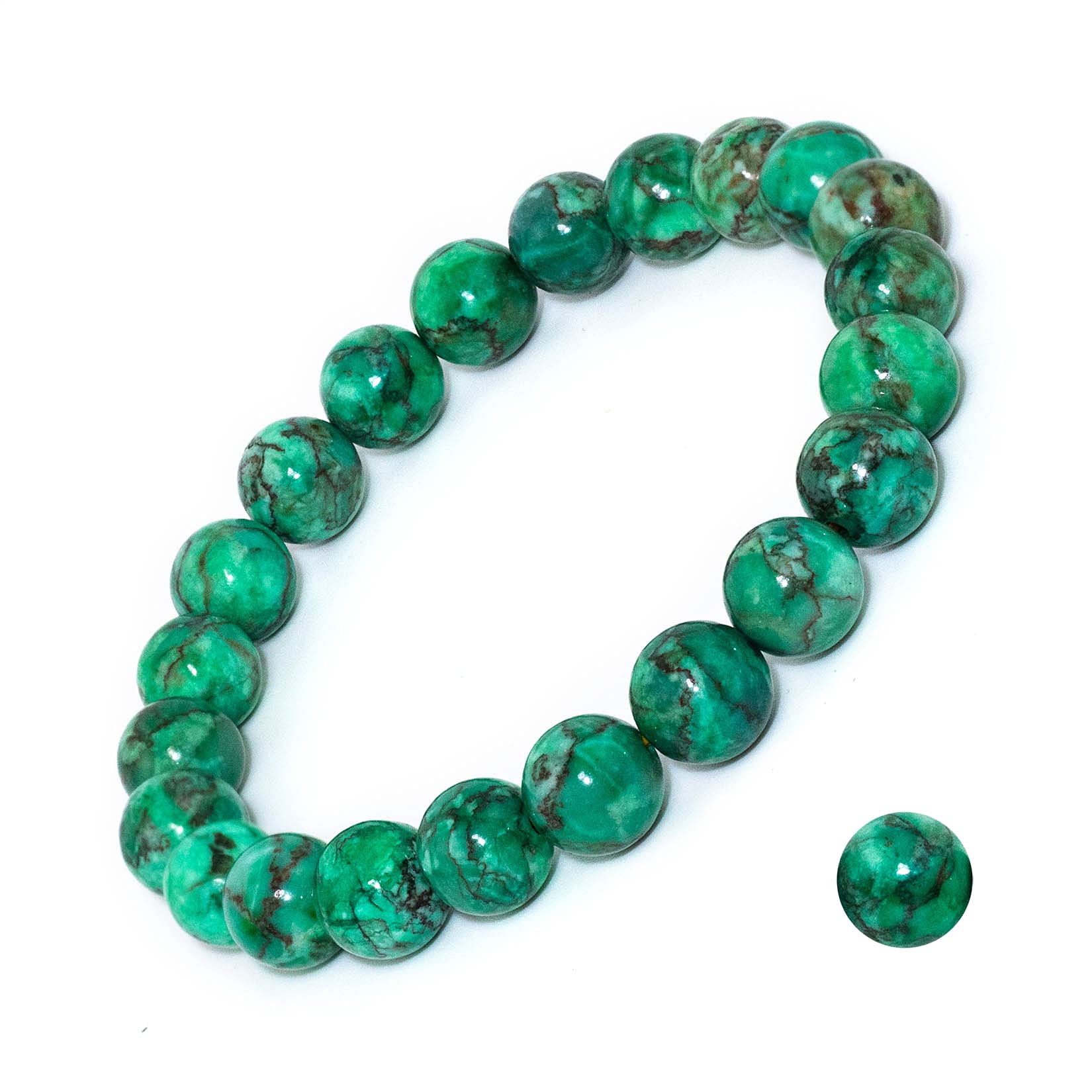 'DAZCOLO Handmade Gem Bracelet 7.5'' Stretch Gemstone 8mm Round Beads Crystals Quartz Unisex'