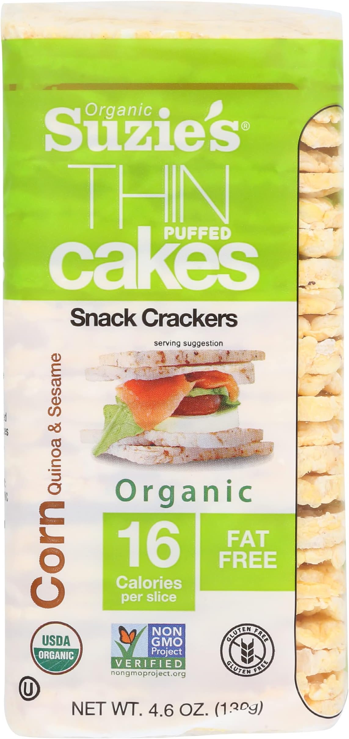 Suzie's Corn, Quinoa & Sesame Thin Cakes, 4.5 oz