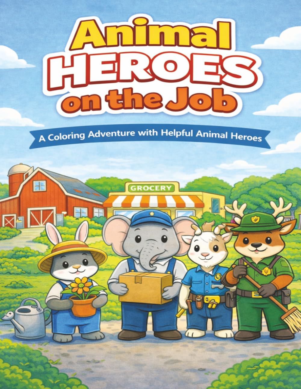 Animal Heroes on the Job: A Coloring Adventure with Helpful Animal Heroes (Animal Heroes Collection)