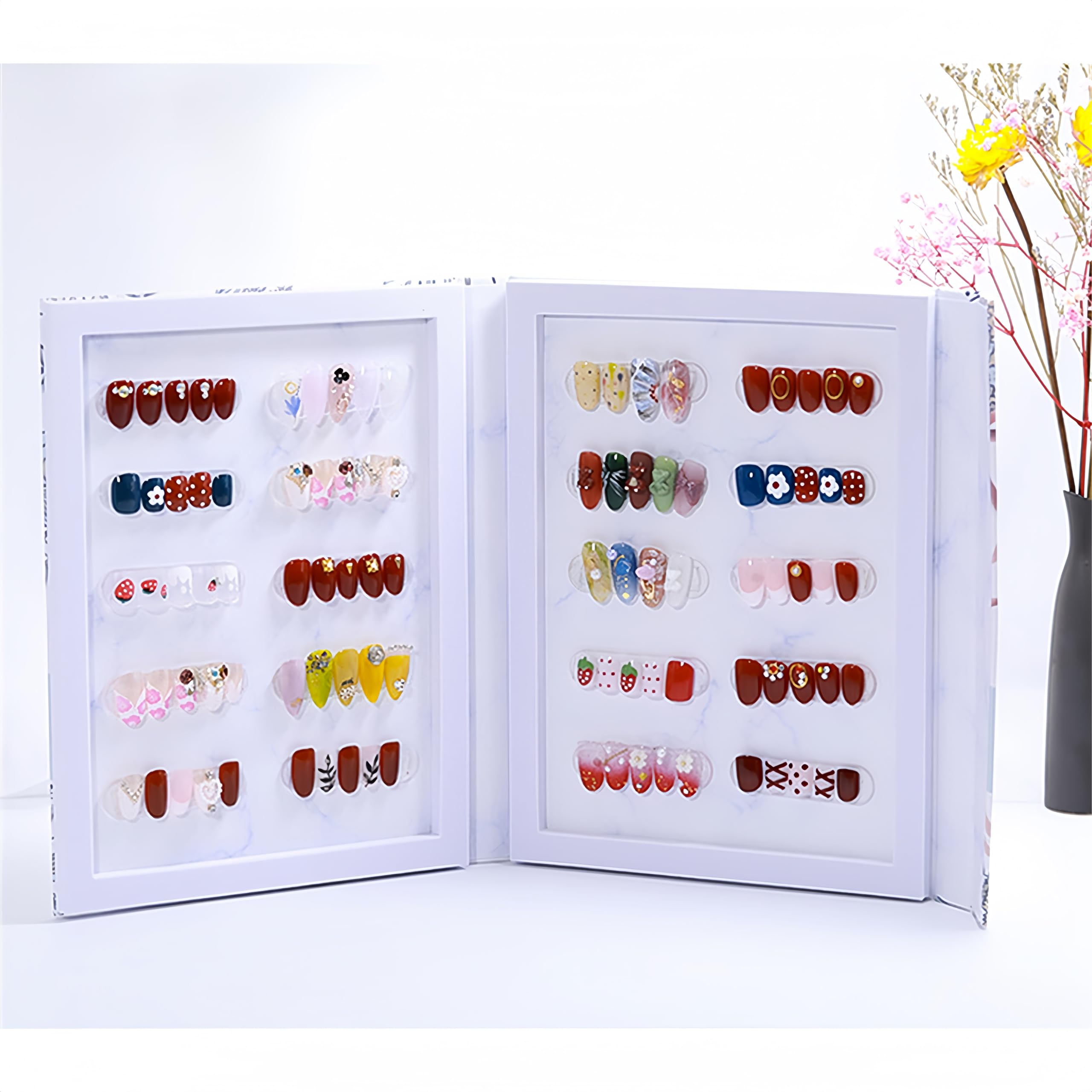 Acycoin2A Acryl-Nagellack Display Board – Mit 120 Farbfeldern, Nagelspitzen, Für Nagelstudios & DIY