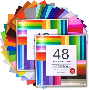Japanese Origami Paper Includes Metallic Foil Type, 48 Colors 96 Sheets