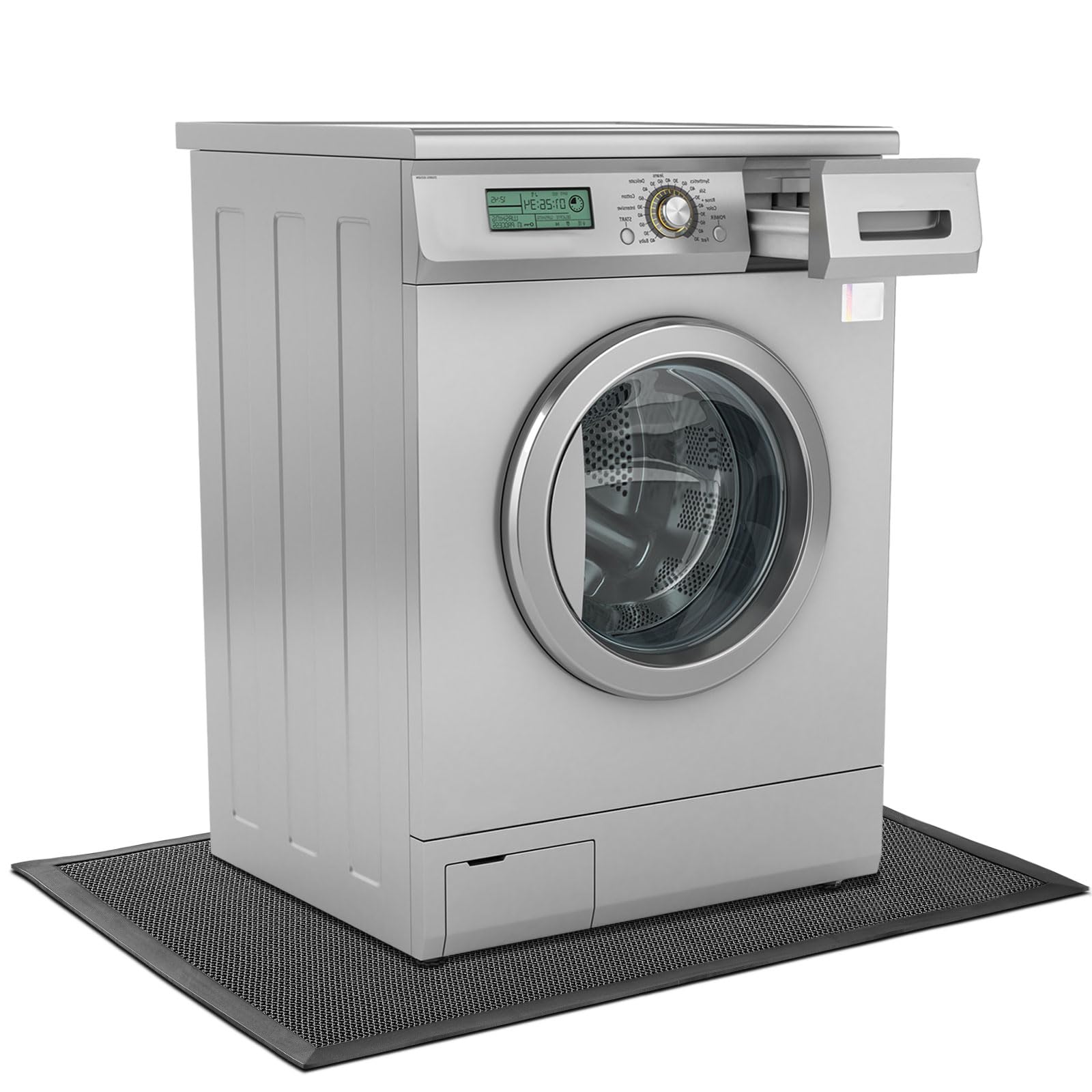 Nuanchu 10 mm x 119,4 x 81,3 cm, extra große und dicke doppellagige Matte, für Waschmaschine und Trockner | Wasserdichte Bodenpolster, Waschmaschine, rutschfest, stoßfest, für Bodenschutz, stoßdämpfend, geräuschreduzierend
