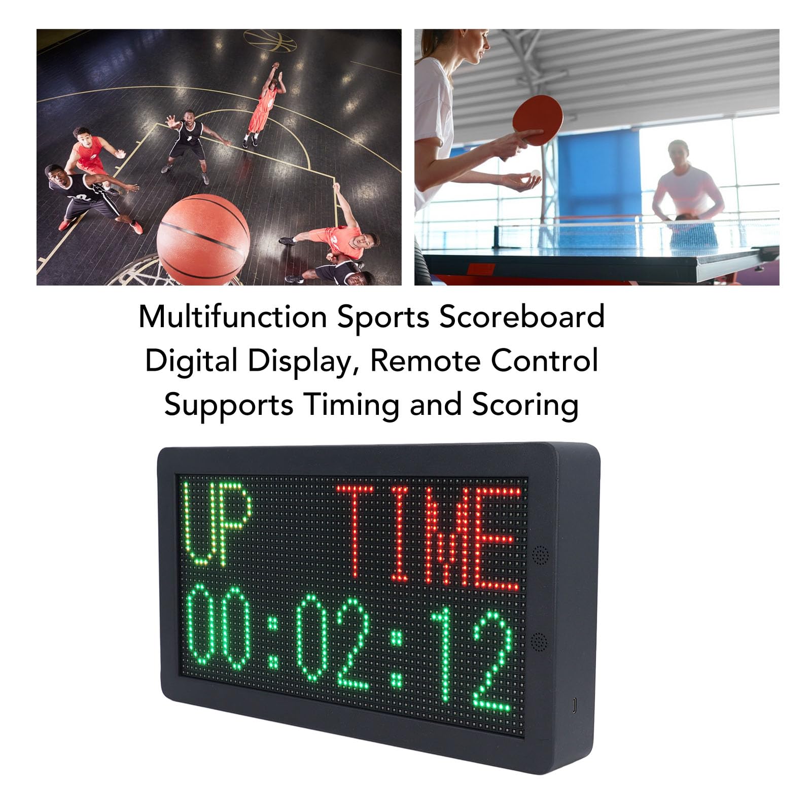 Tabellone segnapunti elettronico con Timer Contatore Digitale con Telecomando per Badminton, Basket, Calcio, Sport Indoor