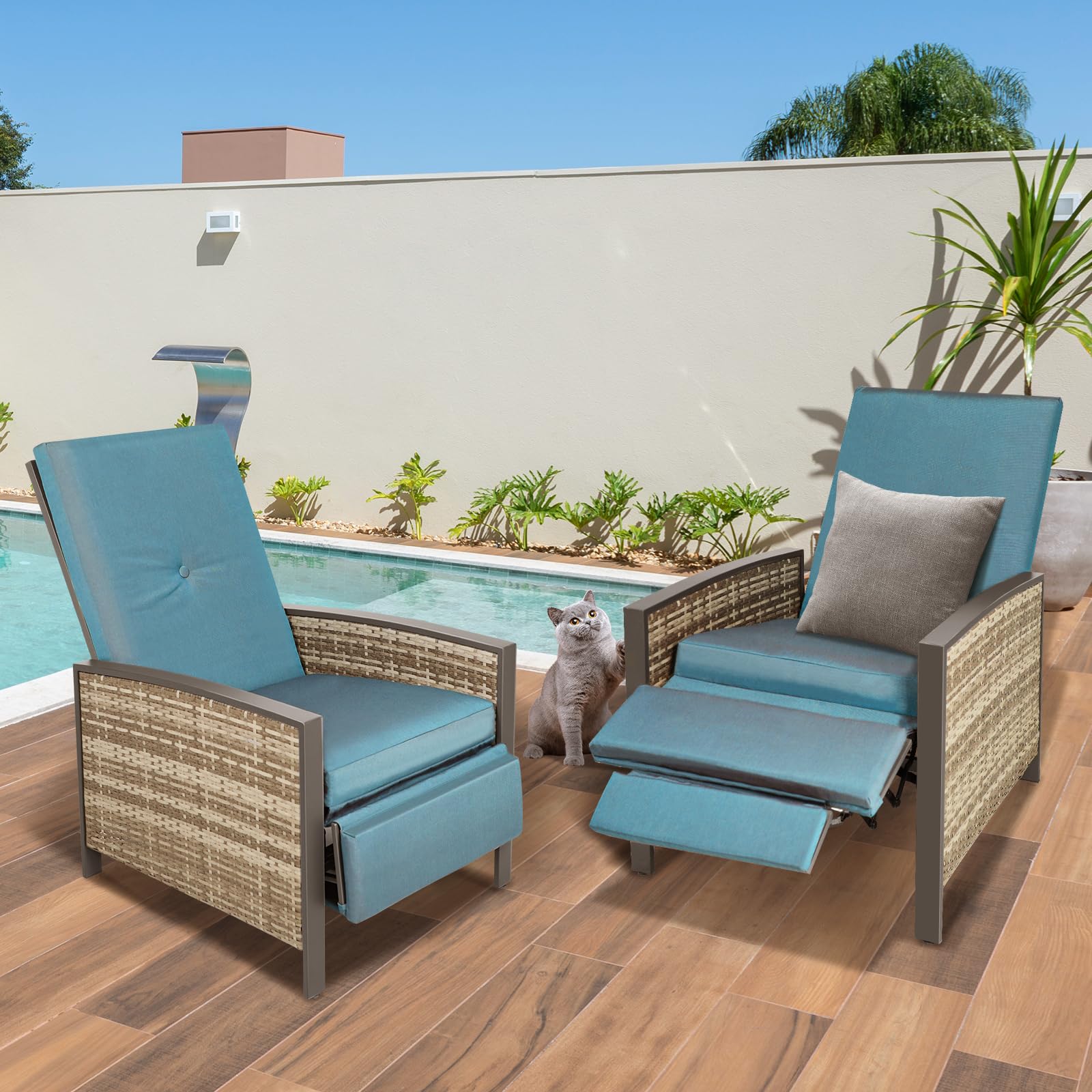 Wicker Swivel Recliner Set Outsunny Recliner Outsunny Lounge