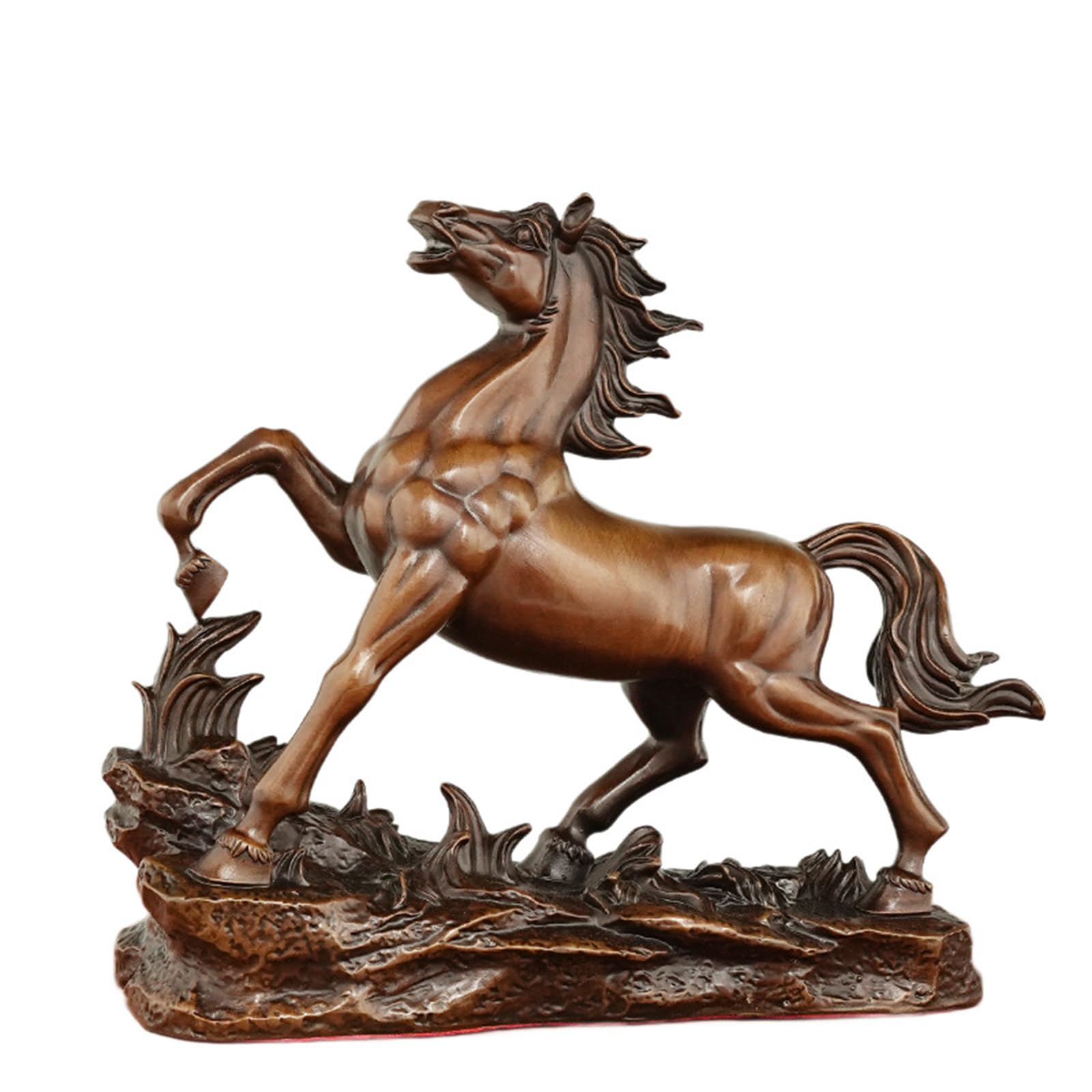 Posąg szczęśliwego mosiężnego konia-figurka konia zodiaku do dekoracji domowego biura, prezent na sukces i szczęście, galopujący rumak rzemiosło artystyczne,A,19 * 7 * 17cm