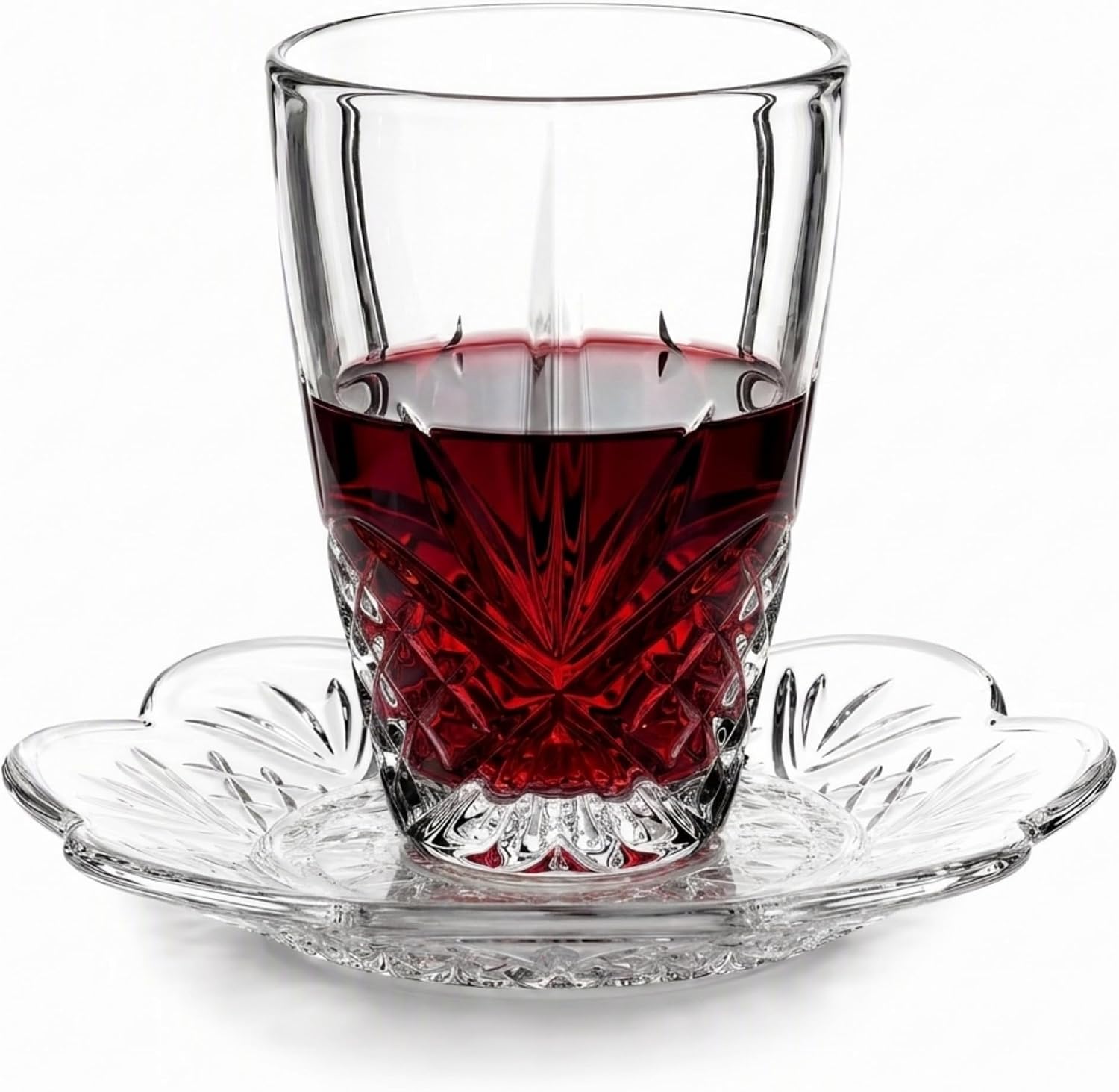 Godinger Kiddush Cup and Plate Set, Crystal Glass Kiddush Cup - Dublin Collection