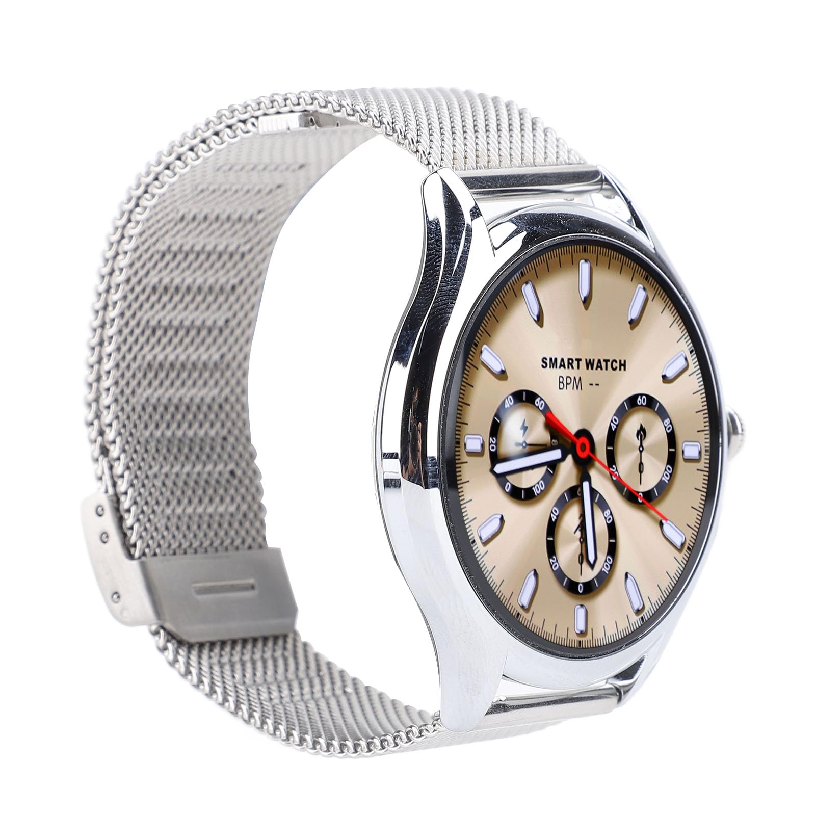 Touch Watch Smart HD Tracker di attività Impermeabile per Uomo Donna Schermo AMOLED da 1,43 Pollici Interfaccia Utente Dinamica Elegante Design in Lega di Zinco (Cinturino in acciaio color