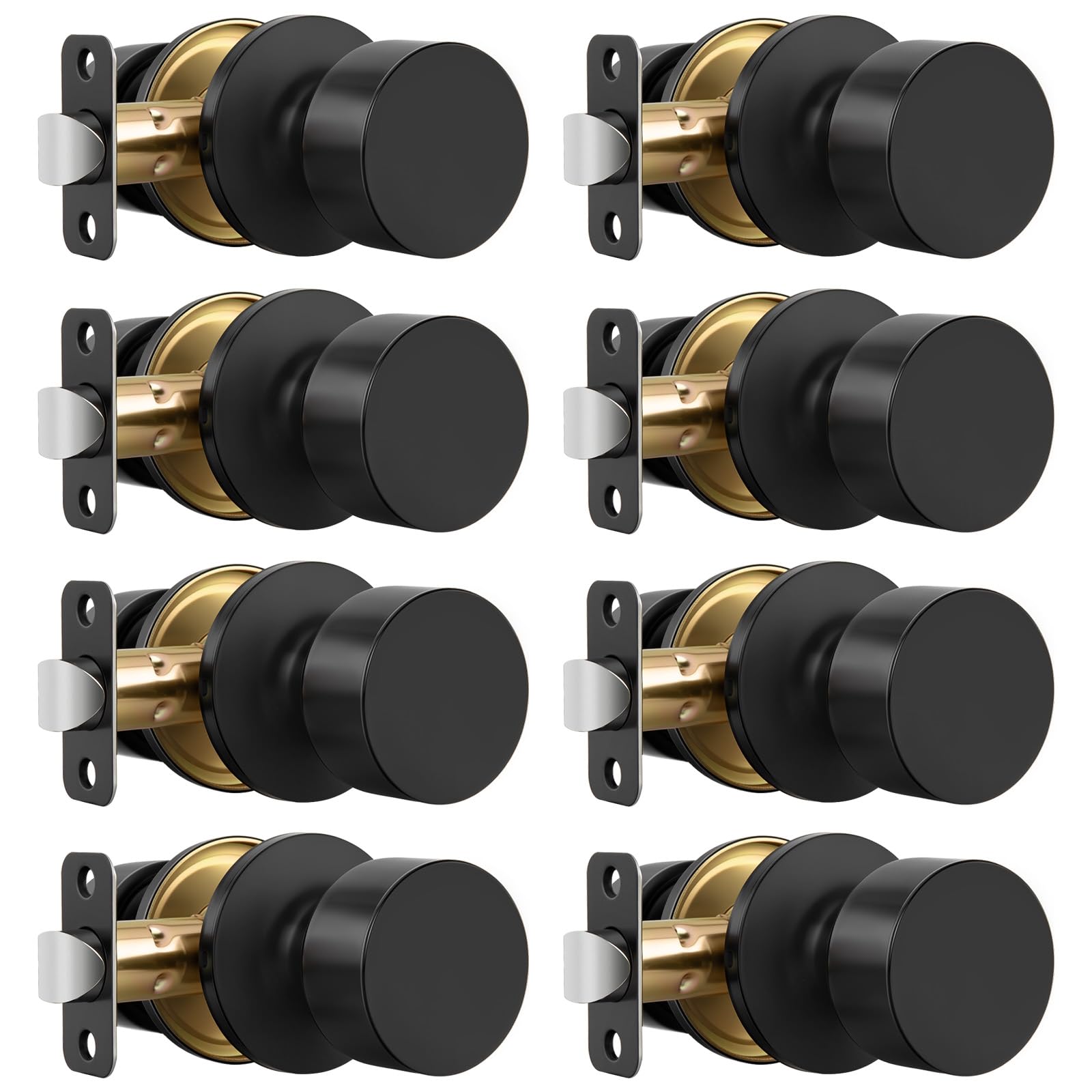 Haidms Matte Black Closet Door Knobs - 6 Pack -13