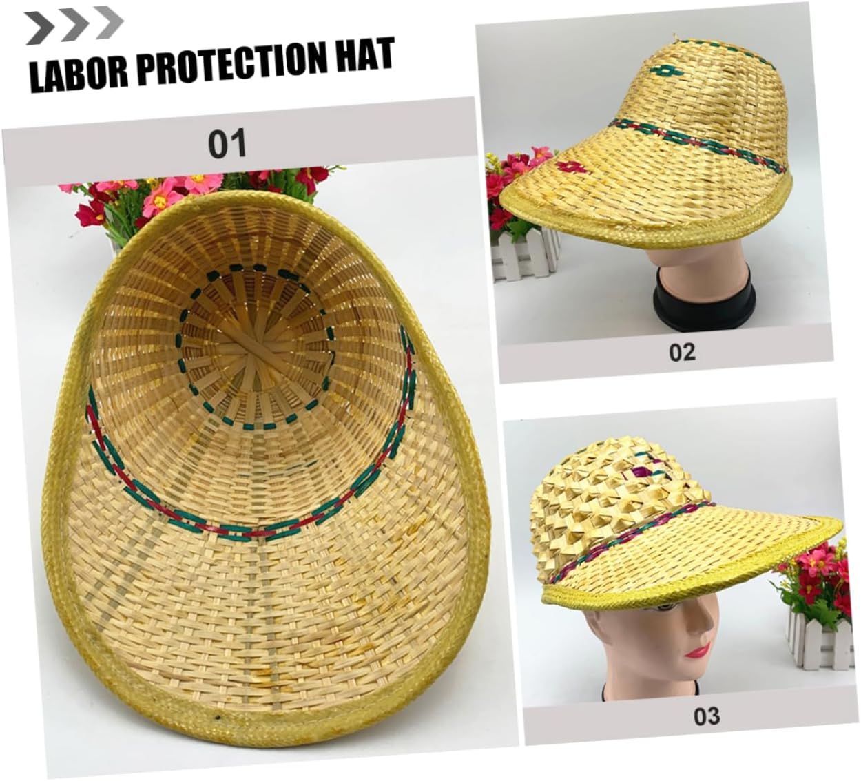 4pcs Unisex Sun Hat Uv Lightweight Handwoven Labor Cap for Outdoor Activities Beach Fishing and Hiking