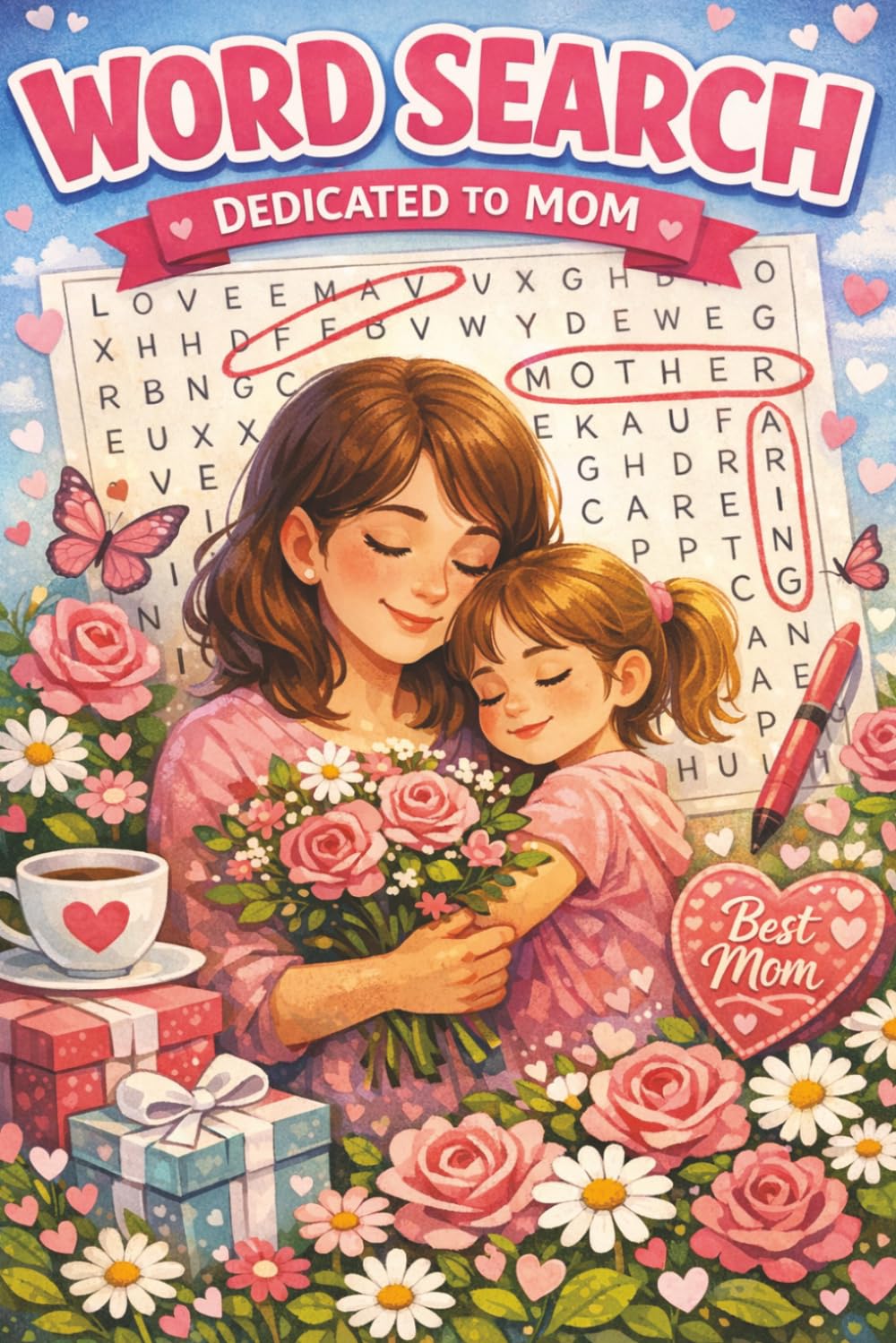 Dedicated to Mom Word Search: Puzzle Book | 6x9 inches, 100 pages | 50 puzzles