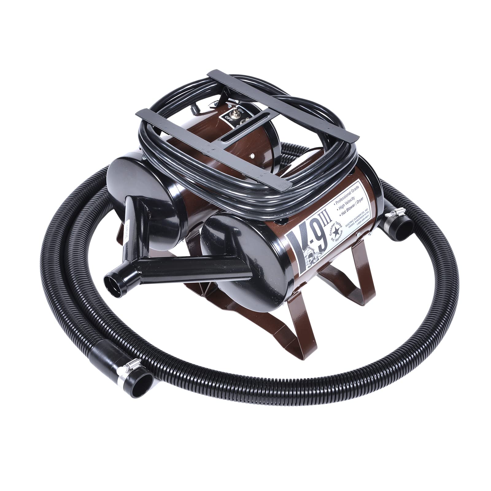 ECC K9 III Dog Blow Dryer, Brown - Heavy Duty Durable Design with High Performance for Professional Grooming and at Home