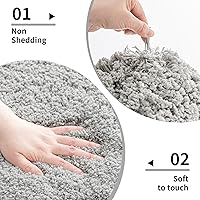 Vista 59 de Alfombra de inodoro blanca 22x24, antideslizante, esponjosa, alfombra de piso para baño en forma de U, lavable, alfombra de contorno para inodoro