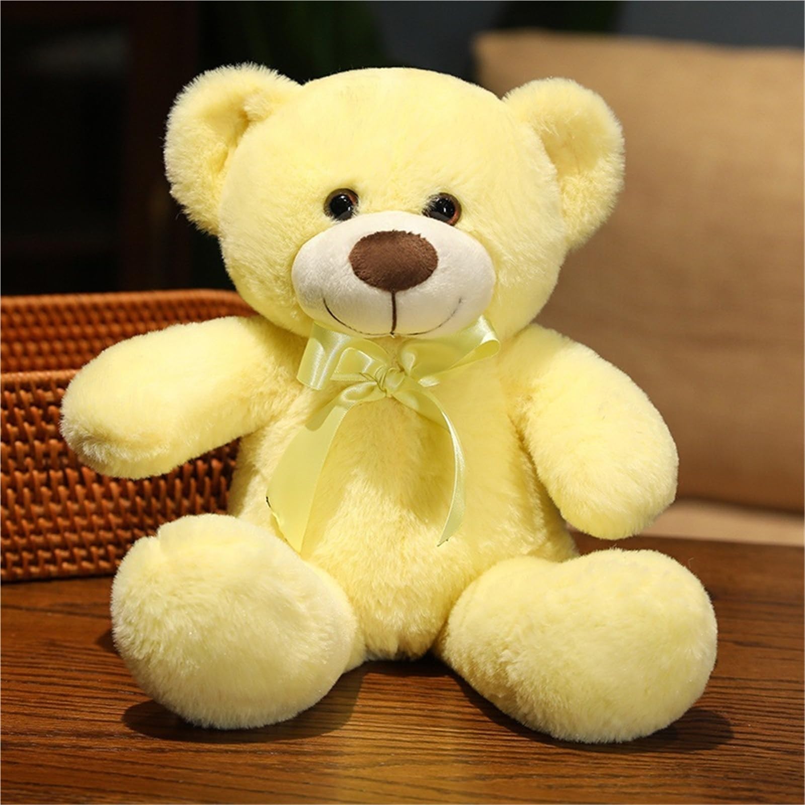 KUKUShining Charming Teddy Bear Plush, Soft And Huggable Stuffed Toy, Great For Kids Adults Perfect For Snuggling, Play, And Home Decoration(Yellow)