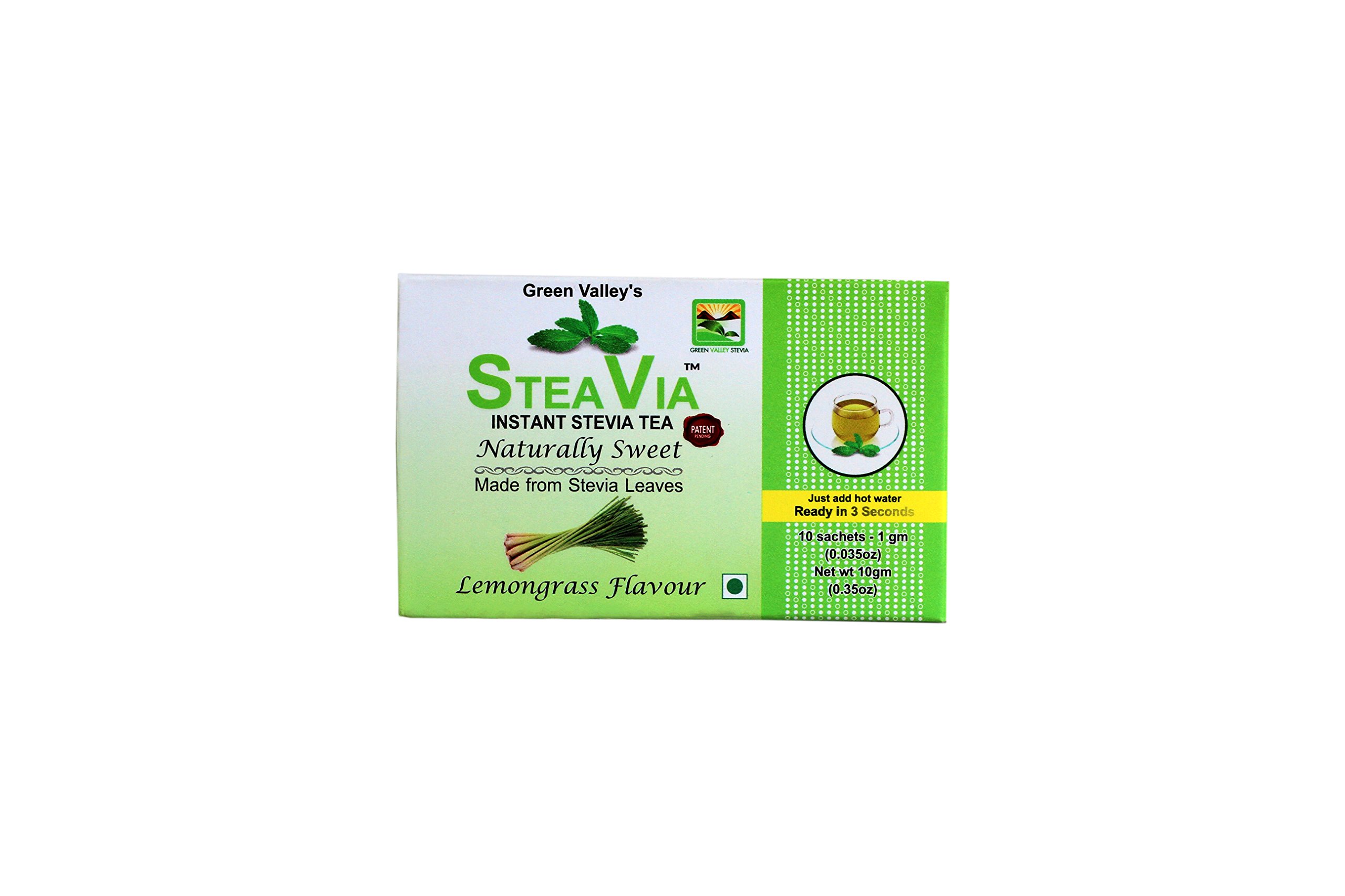 STEAVIA : Instant Stevia Tea ( Lemon Grass Flavour ) by Green Valley Stevia
