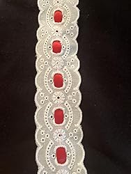 Amazon.com: GorinsKani 7Yards Cotton Lace Trim White Eyelet Lace Ribbon Bowknot Embroidery Scalloped Lace for Sewing Crafts, Dress, Dolls/Pets Clothes (White D)