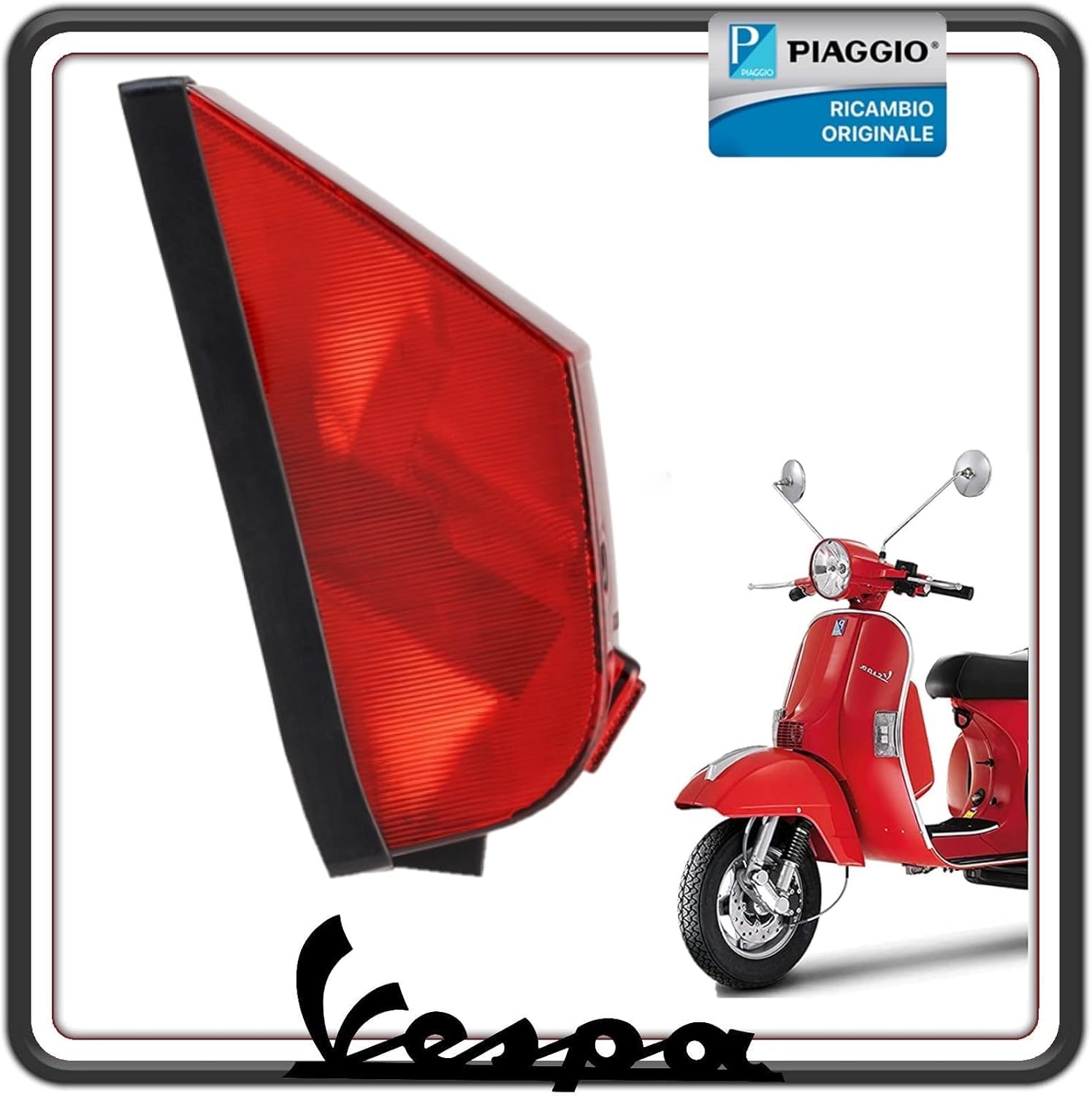 PIAGGIO FANALE FARO FANALINO STOP CORPO LUMINOSO POSTERIORE COMPLETO VESPA PX 125-150 - 200 - ARCOBALENO DAL 1998 FINO AL 2005 ORIGINALE