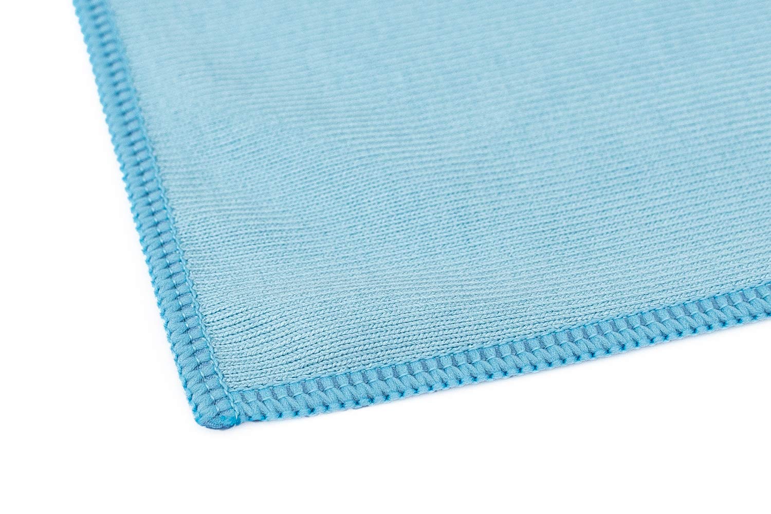 The Rag Company - Paño prémium para Ventanas, Vidrio, Espejo y Cromo, Mezcla de Microfibra Coreana Profesional 70/30, sin Pelusas, sin arañazos, 350 gsm, 40,64 x 60,96 cm, Azul Claro (3 Unidades)