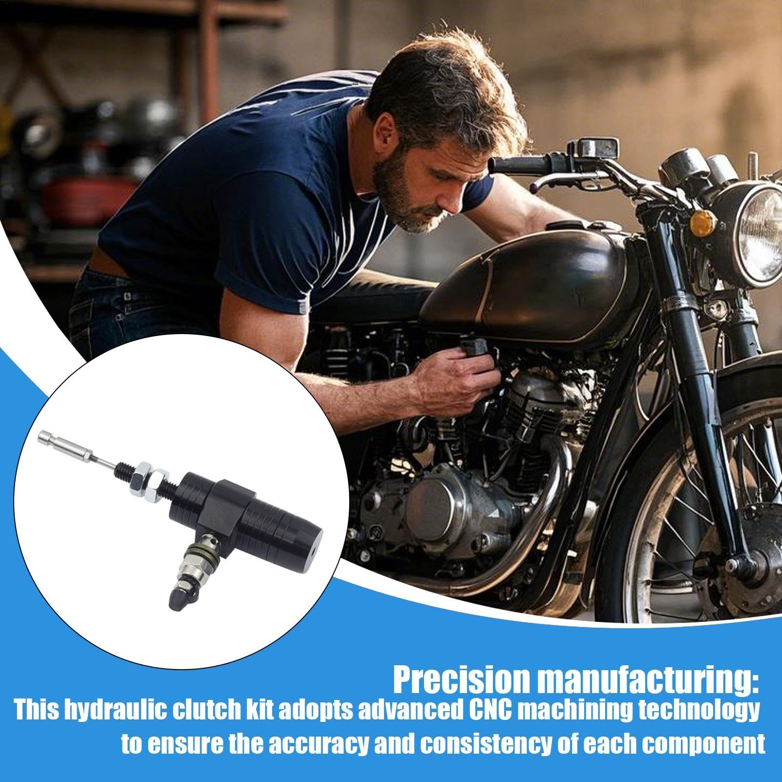 Kit de embrague hidráulico para motocicleta, bomba de freno de cilindro esclavo de embrague hidráulico, accesorios de freno Powersports, suministros de motocicleta para Dirt Pit Bike ATV Quad Scooter