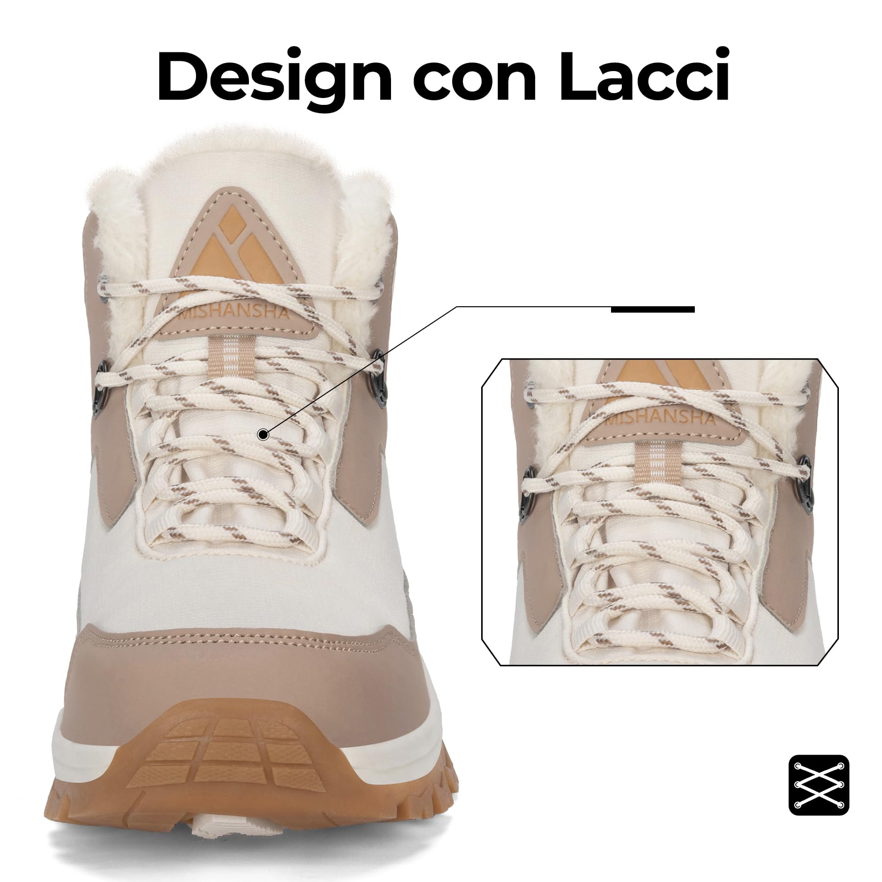 Mishansha Stivali Donna Invernali Scarpe da Escursionismo Antiscivolo Scarponi Trekking 36-42 EU