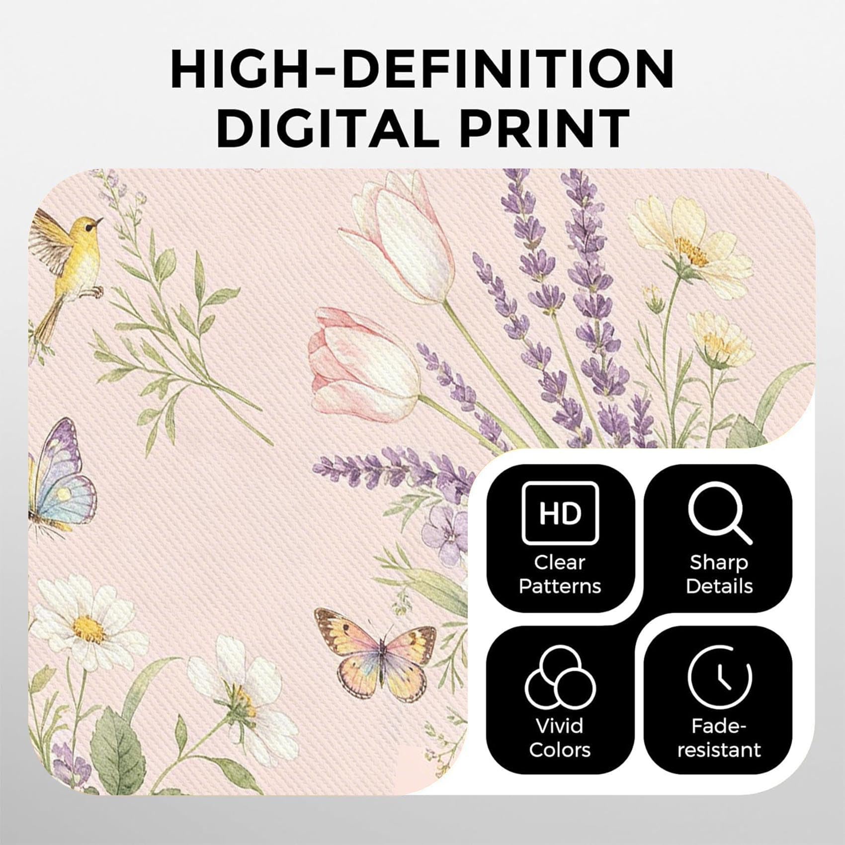 Aquarellblumen Vorhänge Blickdicht mit Ösen H 137 x B 117 cm 2er Set
