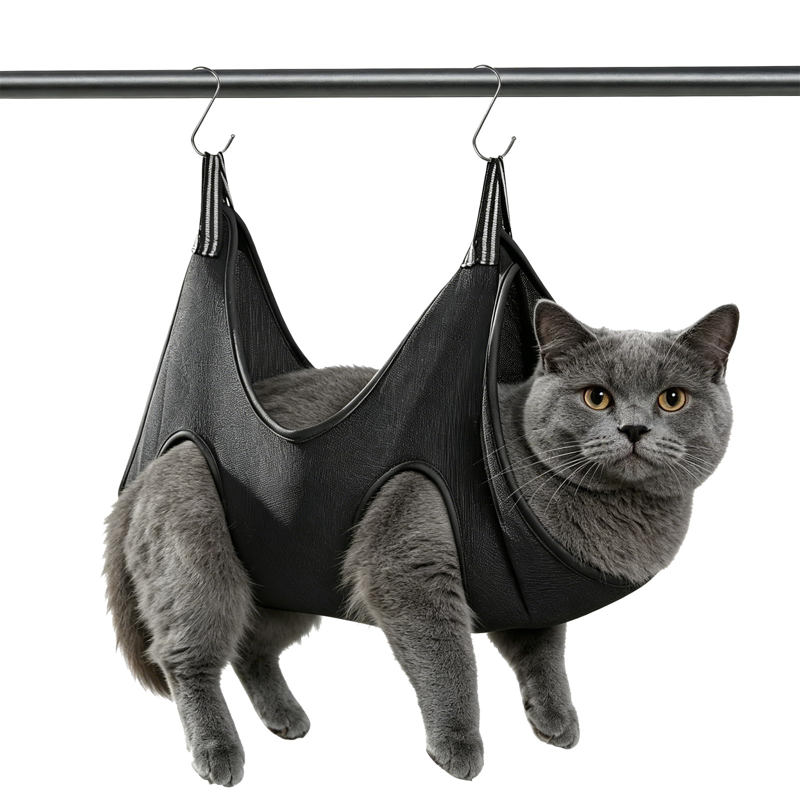 Wufaa Pet Grooming Hammock, Cat Nail Trimming Harness, Adjustable dog Grooming Sling for Nail Clipping and Bathing Claw Care with S-hooks Slings for Small to Medium Dogs(M)