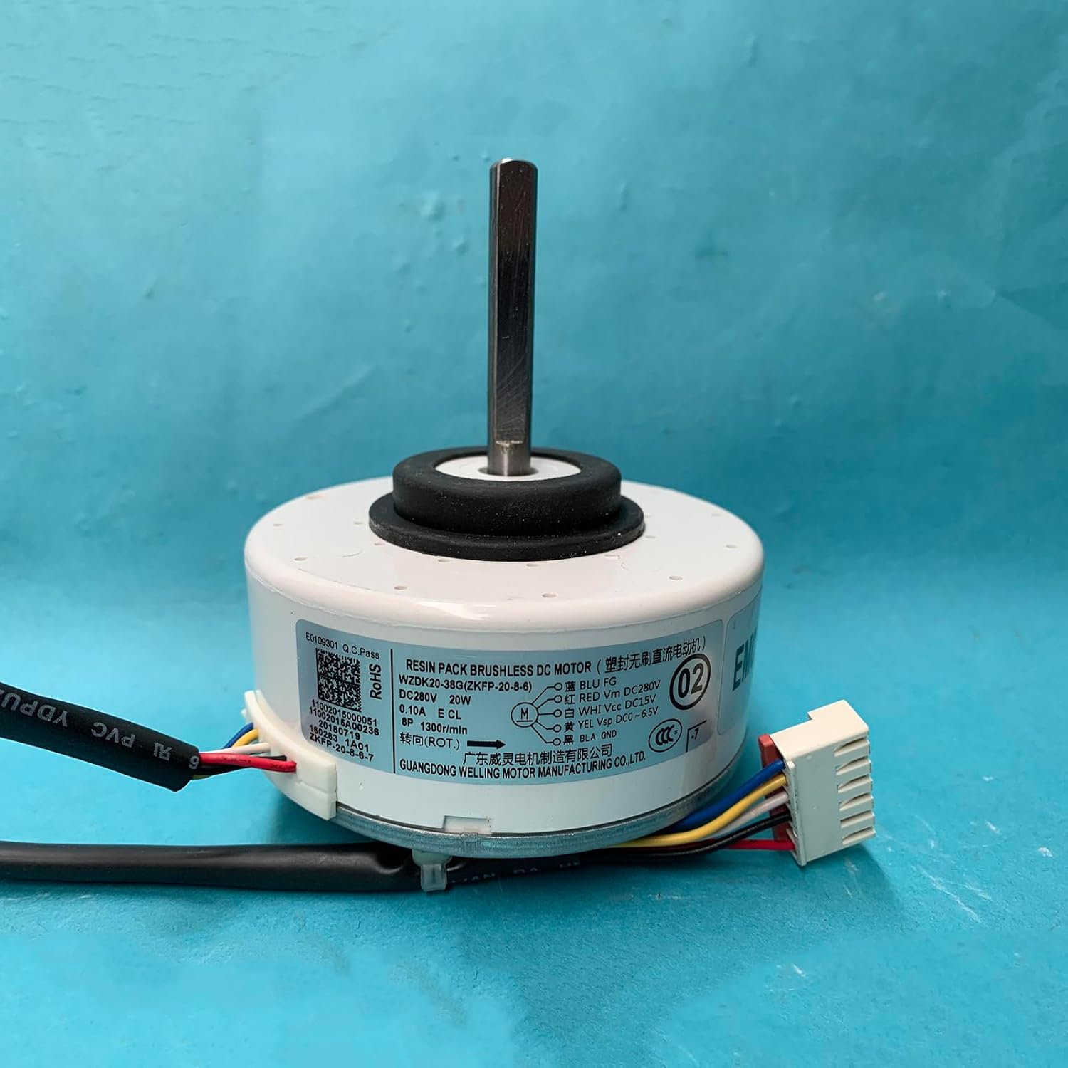 Air Conditioning Motor 20W WZDK20-38G (ZKFP-20-8-6) Brushless DC Fan Motor OEM Part