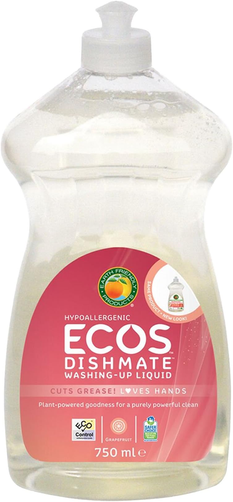 Earth Friendly Products Grapefruit Dishmate Washing Up Liquid 750 ml (Pack of 2)