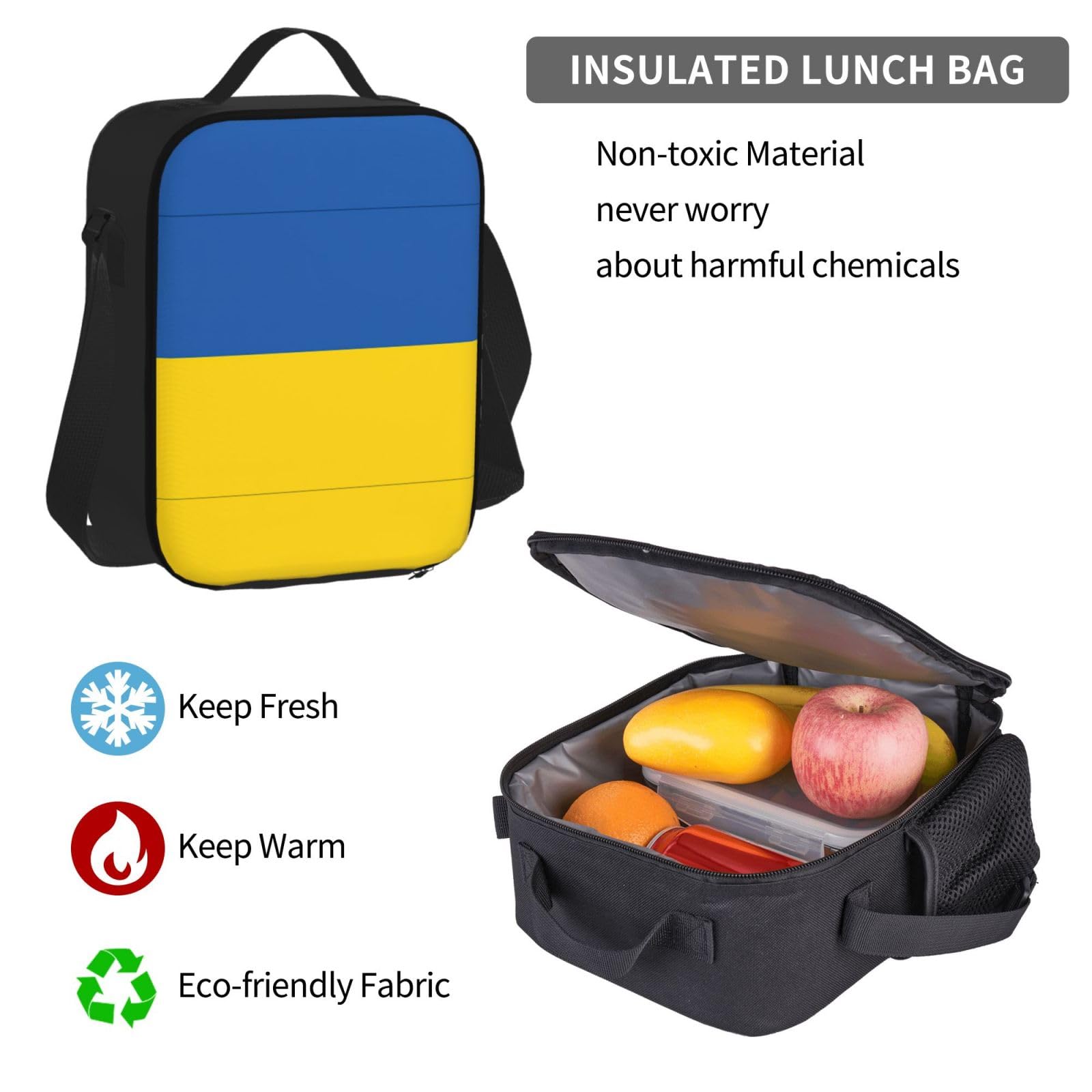 Flaga Ukrainy plecak dziecko chłopcy dziewczęta pudełko na lunch szkoła torba na książki zestaw uczniów szkoły student prezent, Czarny, One Size, Bagaż