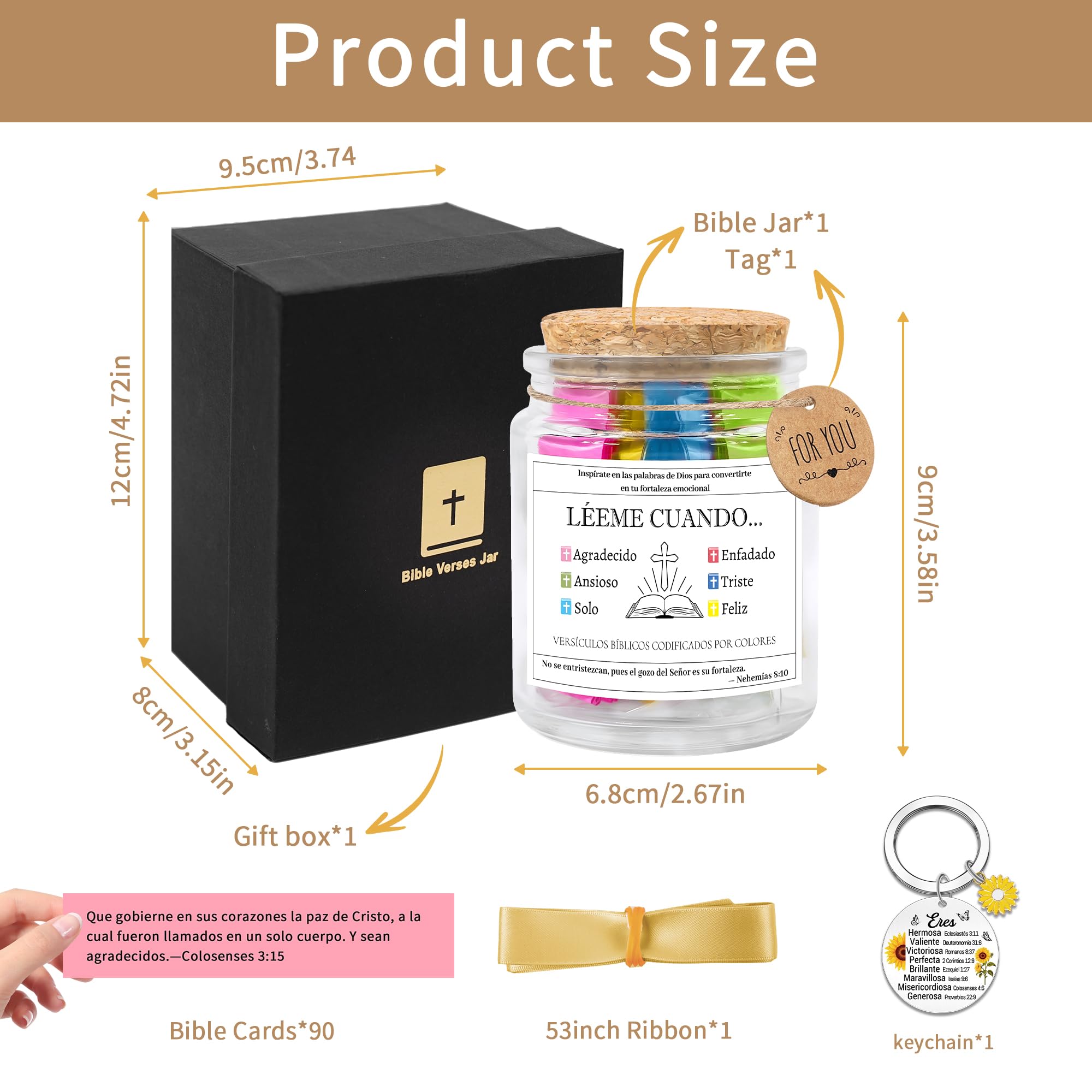 Spanish Bible Verse Jar, Read Me When Bible Verses Jar, Leeme Cuando en Español, Tarro de Versículos Bíblicos en Español, Versos de la Biblia en Frasco en Español, Regalos Cristianos Para Mujer