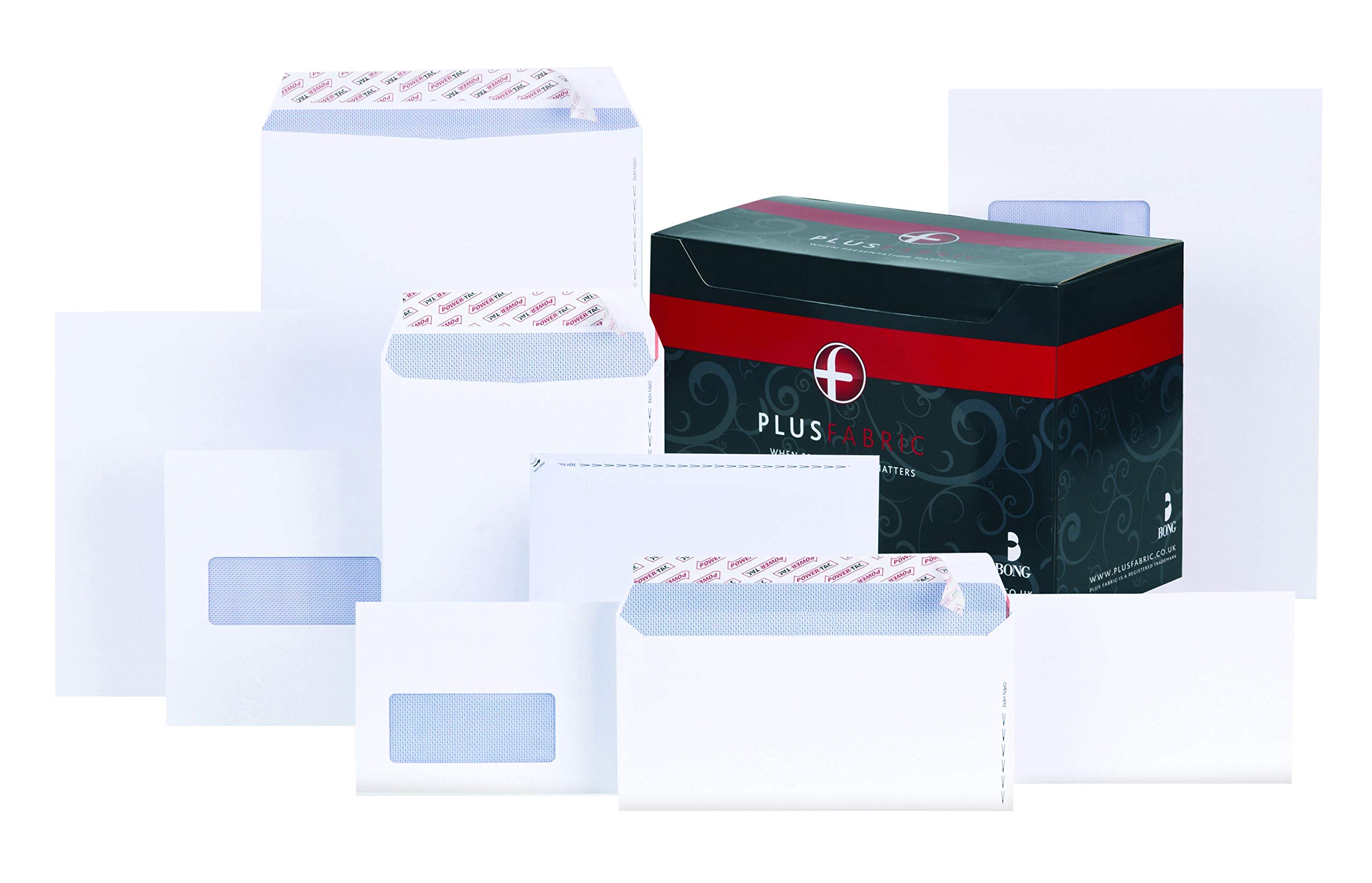 Plus Fabric Enveloppe Patte autocollante avec bande protectrice 120 g/m² Blanc Format C4 Lot de 250 (Import Royaume Uni)