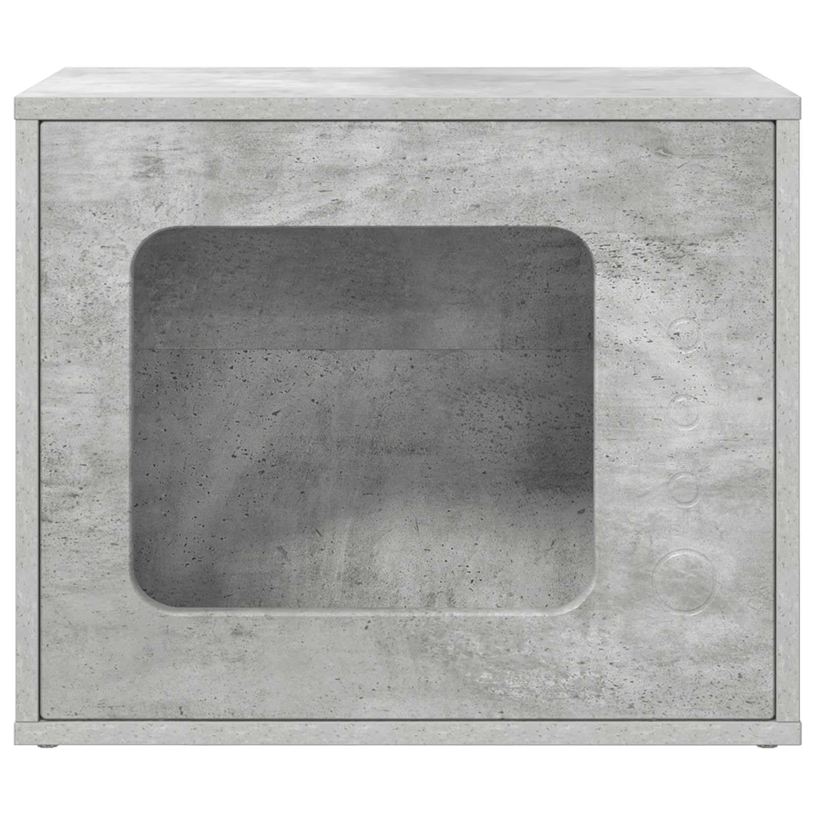 Katzenhaus Indoor in Beton-Optik, 51 x 30 x 42,5 cm stabiles Katzenmöbel aus Holzwerkstoff, Moderne Katzenhöhle für das Wohnzimmer, Belastbarkeit bis 60 kg
