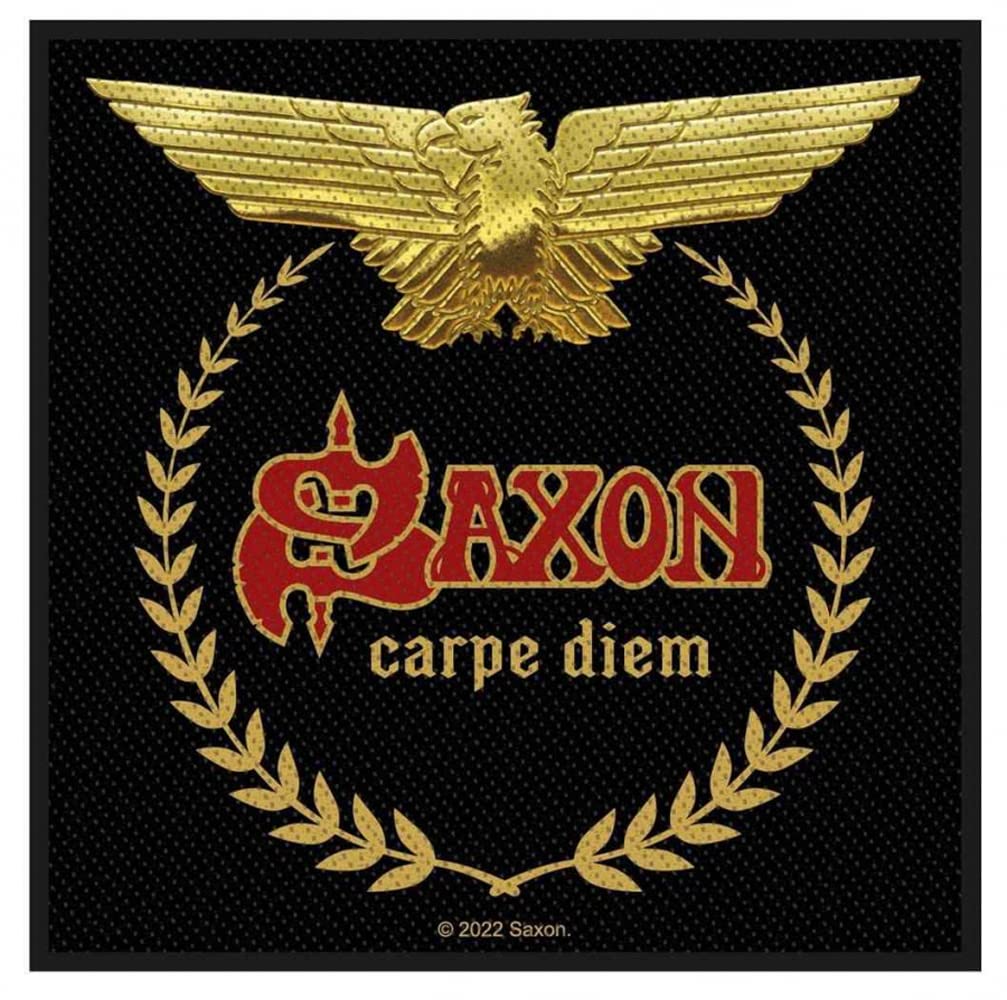 AsenbluT F B Saxon Carpe Diem Sew-On Patch, Heavy Metal Patches